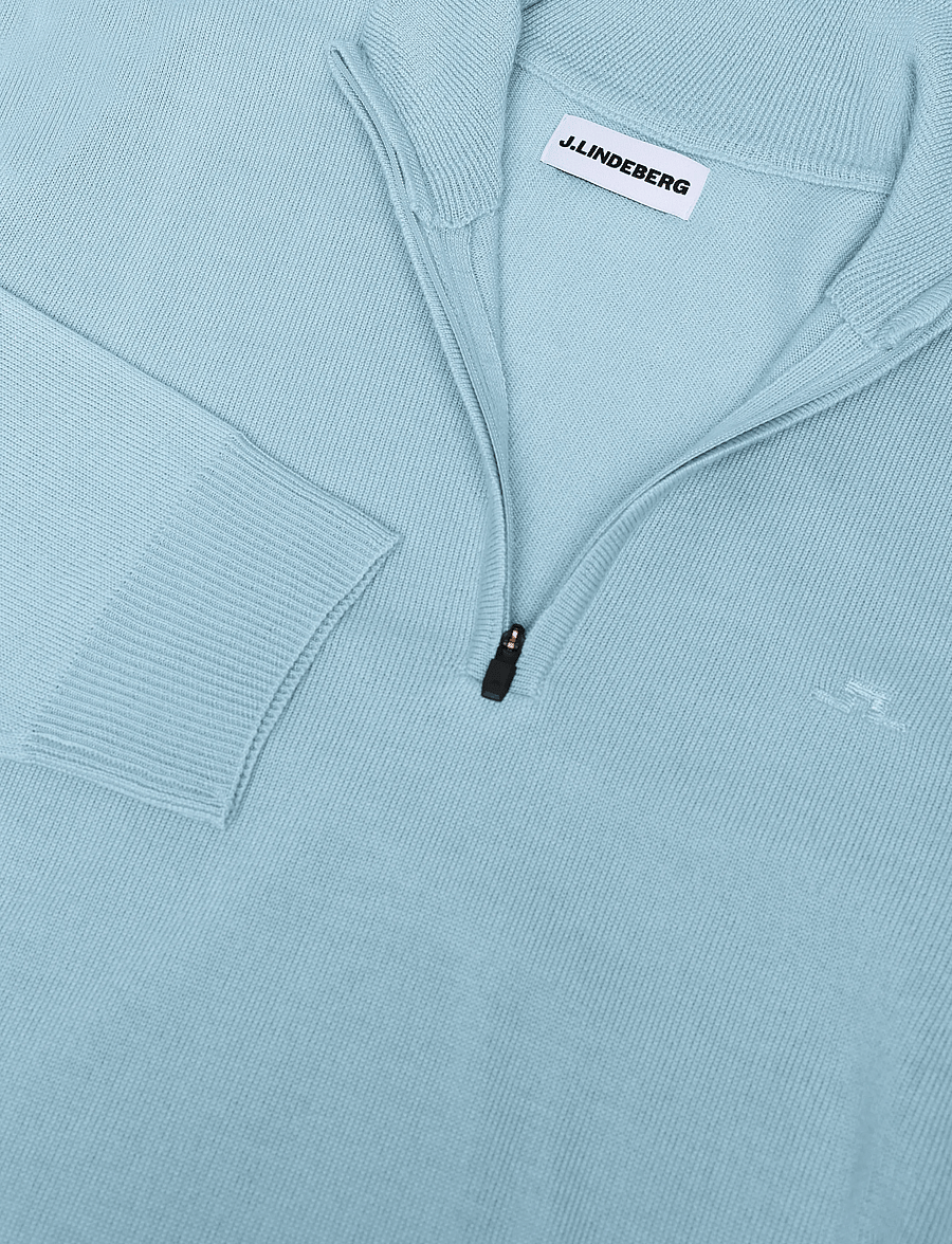 J. Lindeberg - KIYAN QUARTER ZIP SWEATER - poolpika lukuga džemprid - forget-me-not - 5