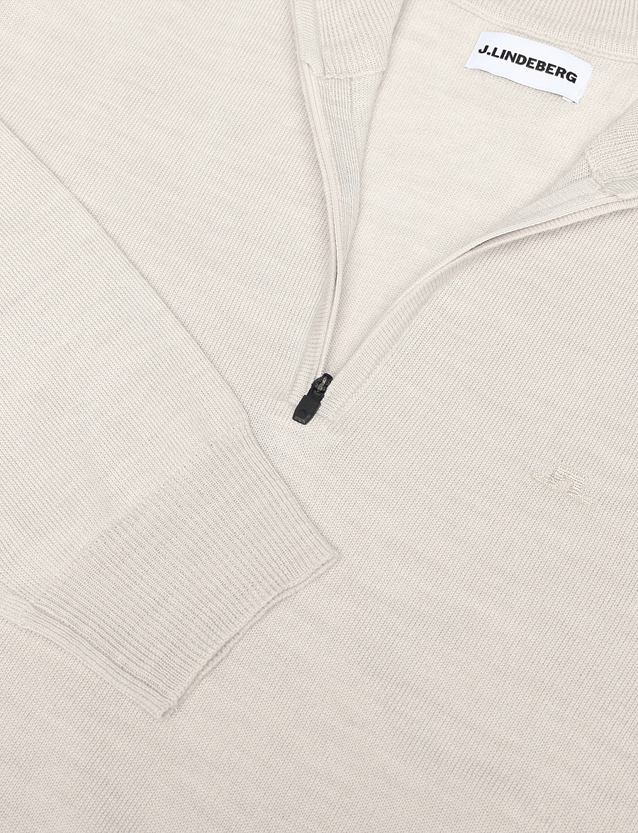 J. Lindeberg - KIYAN QUARTER ZIP SWEATER - pullover mit halbem reißverschluss - moonbeam melange - 5