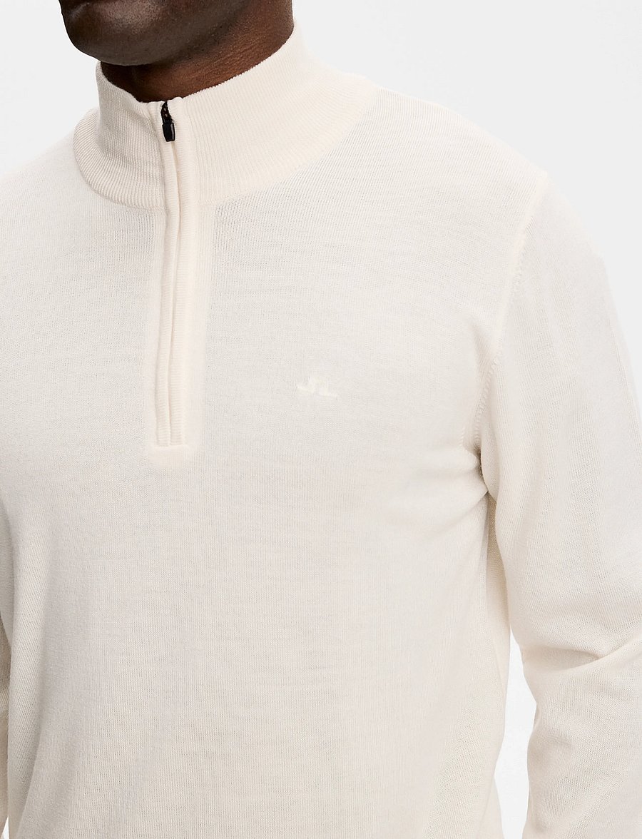 J. Lindeberg - KIYAN QUARTER ZIP SWEATER - pullover mit halbem reißverschluss - white - 4