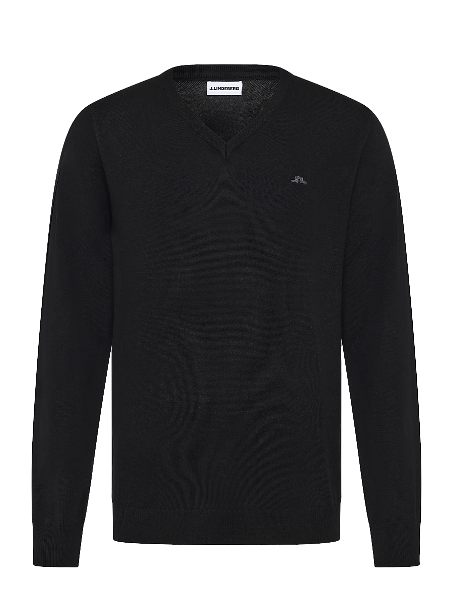 J. Lindeberg - LYMANN KNITTED SWEATER - v-kaelusega - black - 1