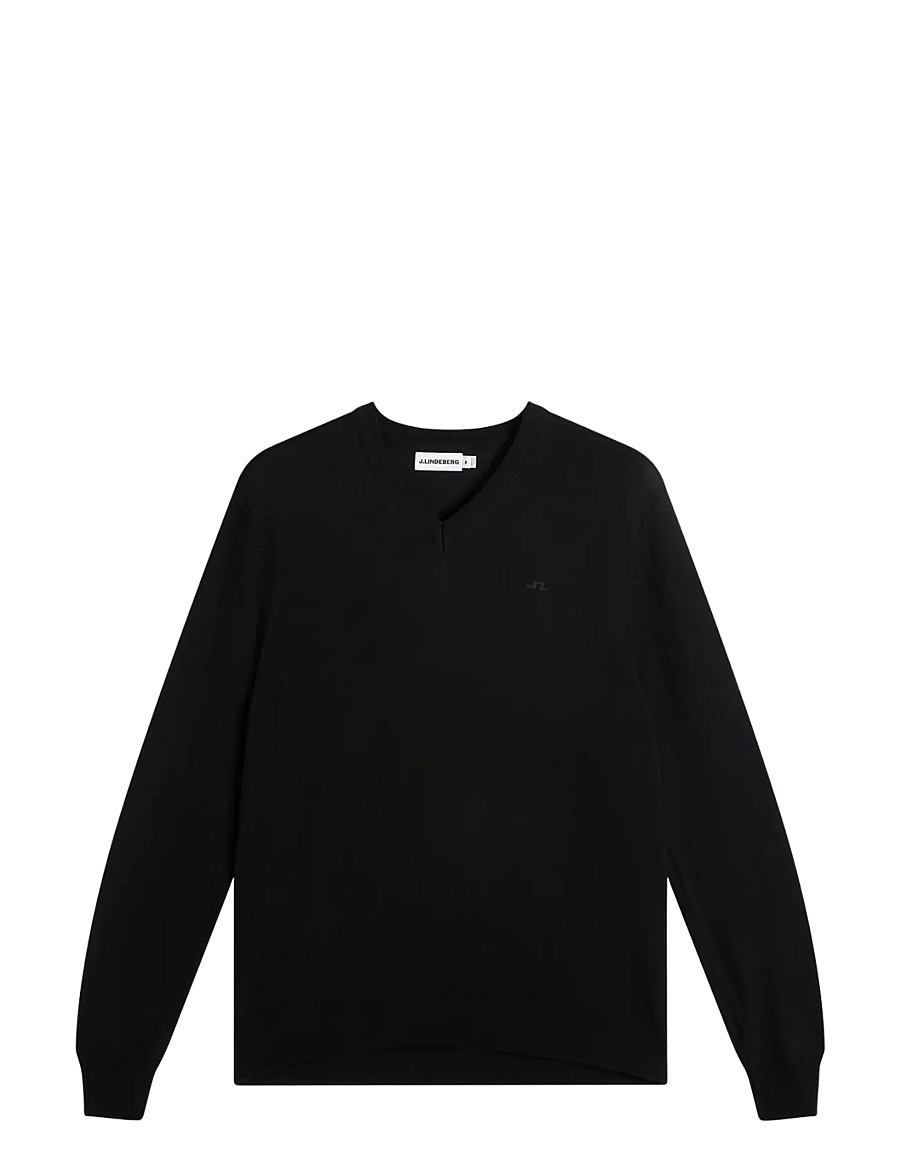 J. Lindeberg - LYMANN KNITTED SWEATER - v-ringat - black - 0