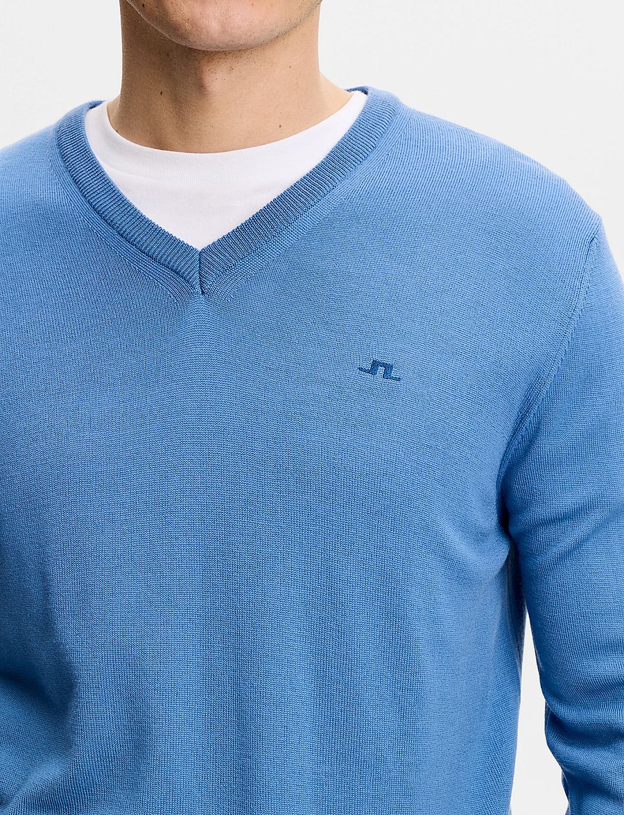 J. Lindeberg - LYMANN KNITTED SWEATER - v-ausschnitt - federal blue - 3
