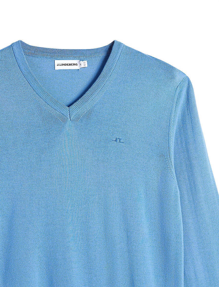 J. Lindeberg - LYMANN KNITTED SWEATER - v-ausschnitt - federal blue - 4