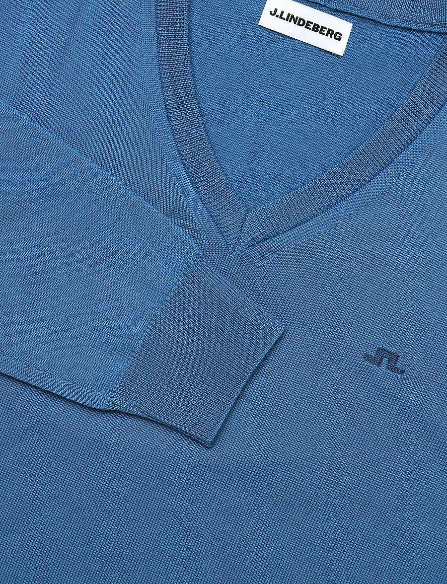 J. Lindeberg - LYMANN KNITTED SWEATER - v-ringat - federal blue - 5