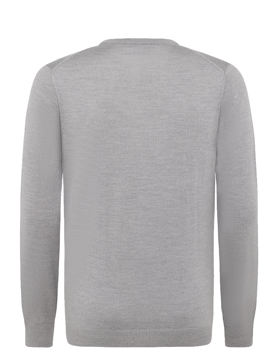 J. Lindeberg - LYMANN KNITTED SWEATER - v-kaelusega - light grey melange - 1