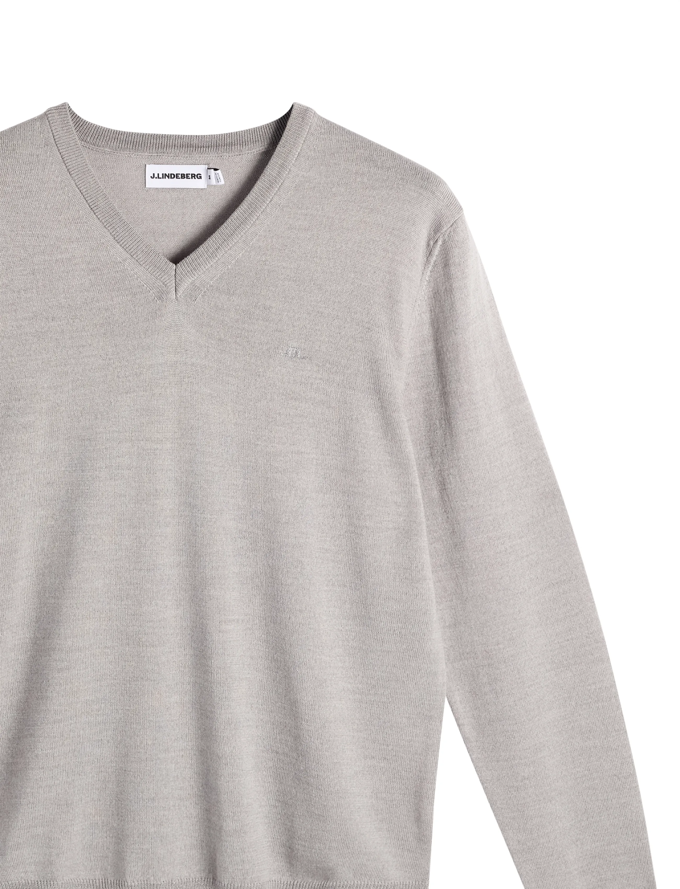 J. Lindeberg - LYMANN KNITTED SWEATER - v-ausschnitt - light grey melange - 1