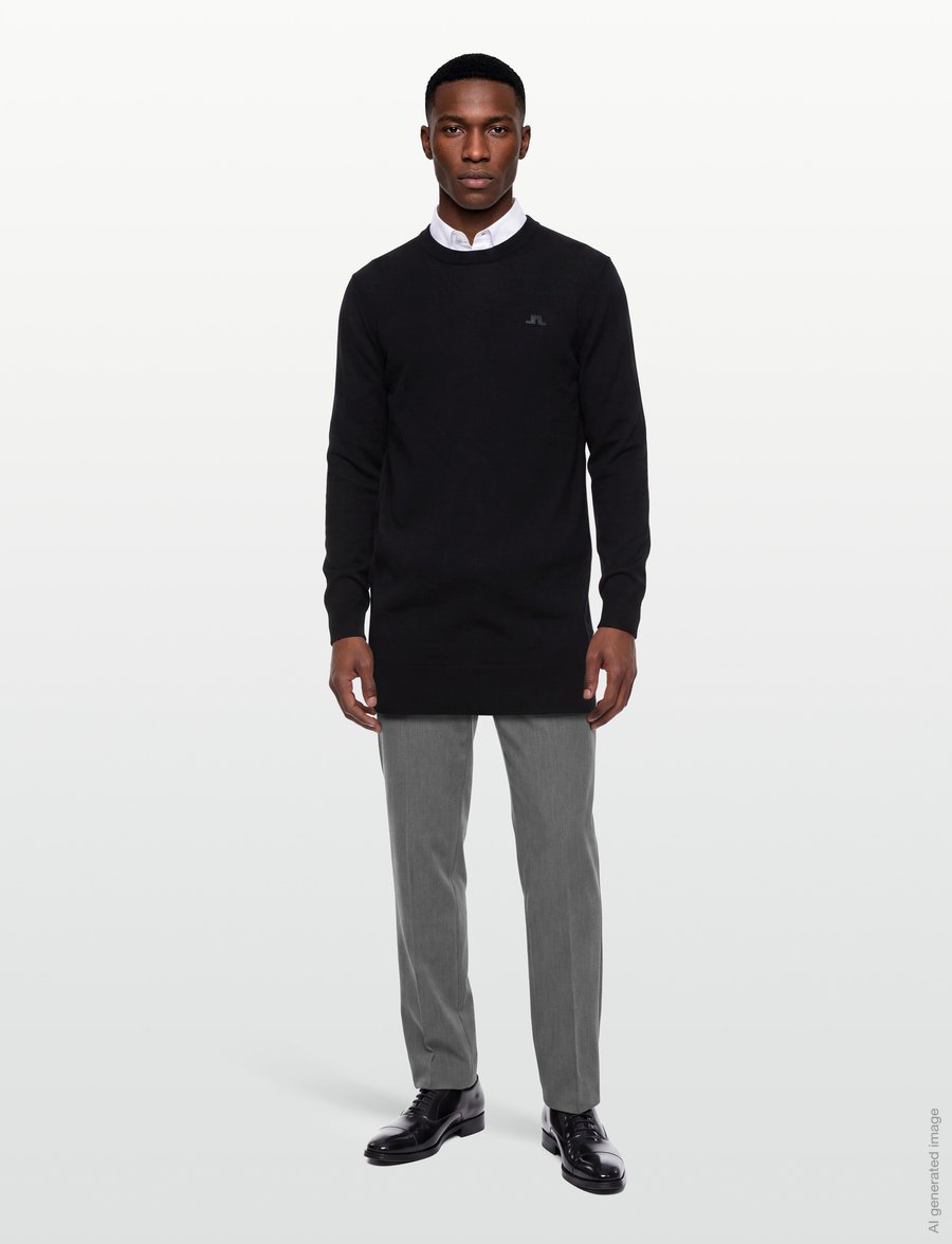 J. Lindeberg - KEANE MERINO CREW NECK - rundhalsad - black - 0
