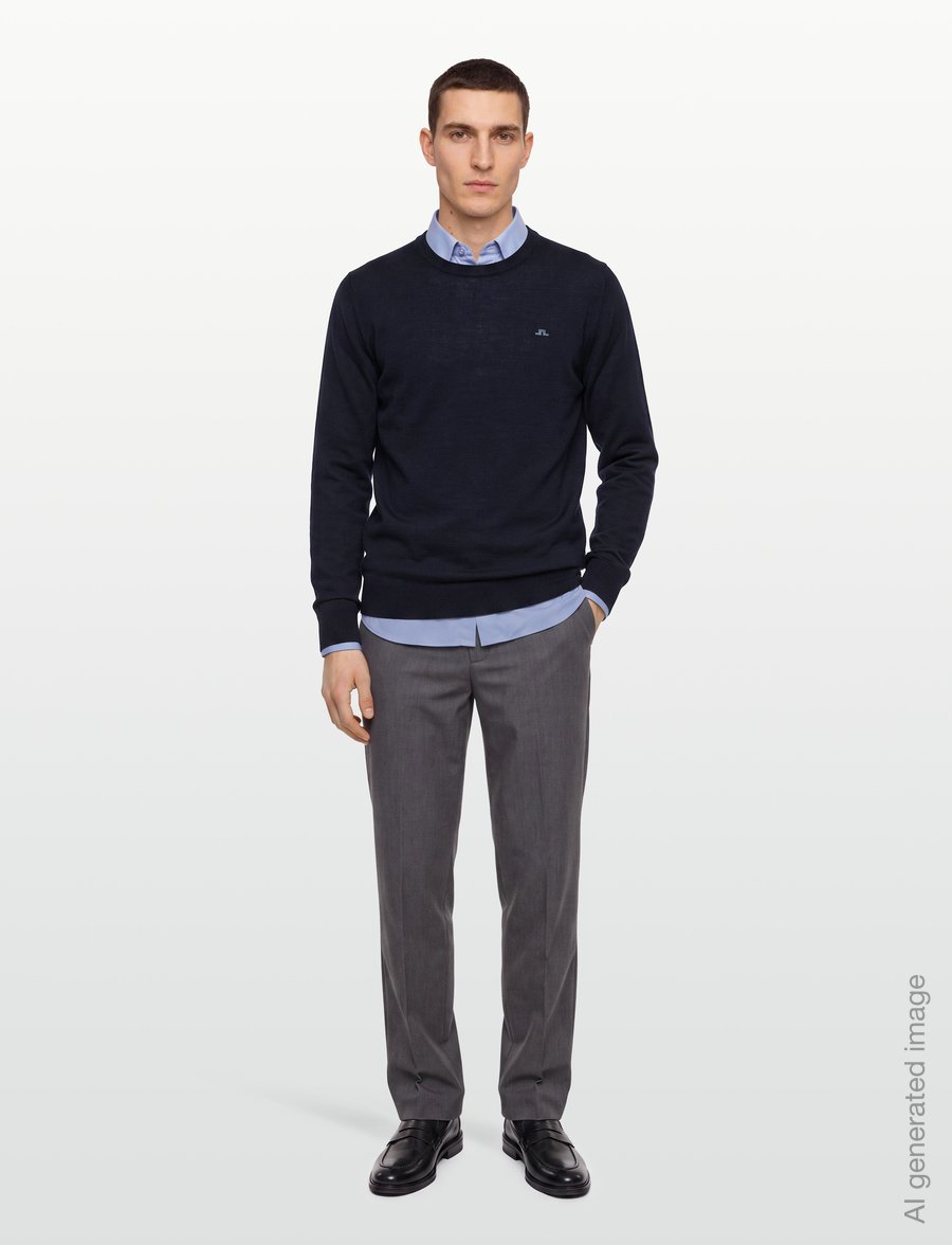 J. Lindeberg - KEANE MERINO CREW NECK - rundhalsad - jl navy - 0
