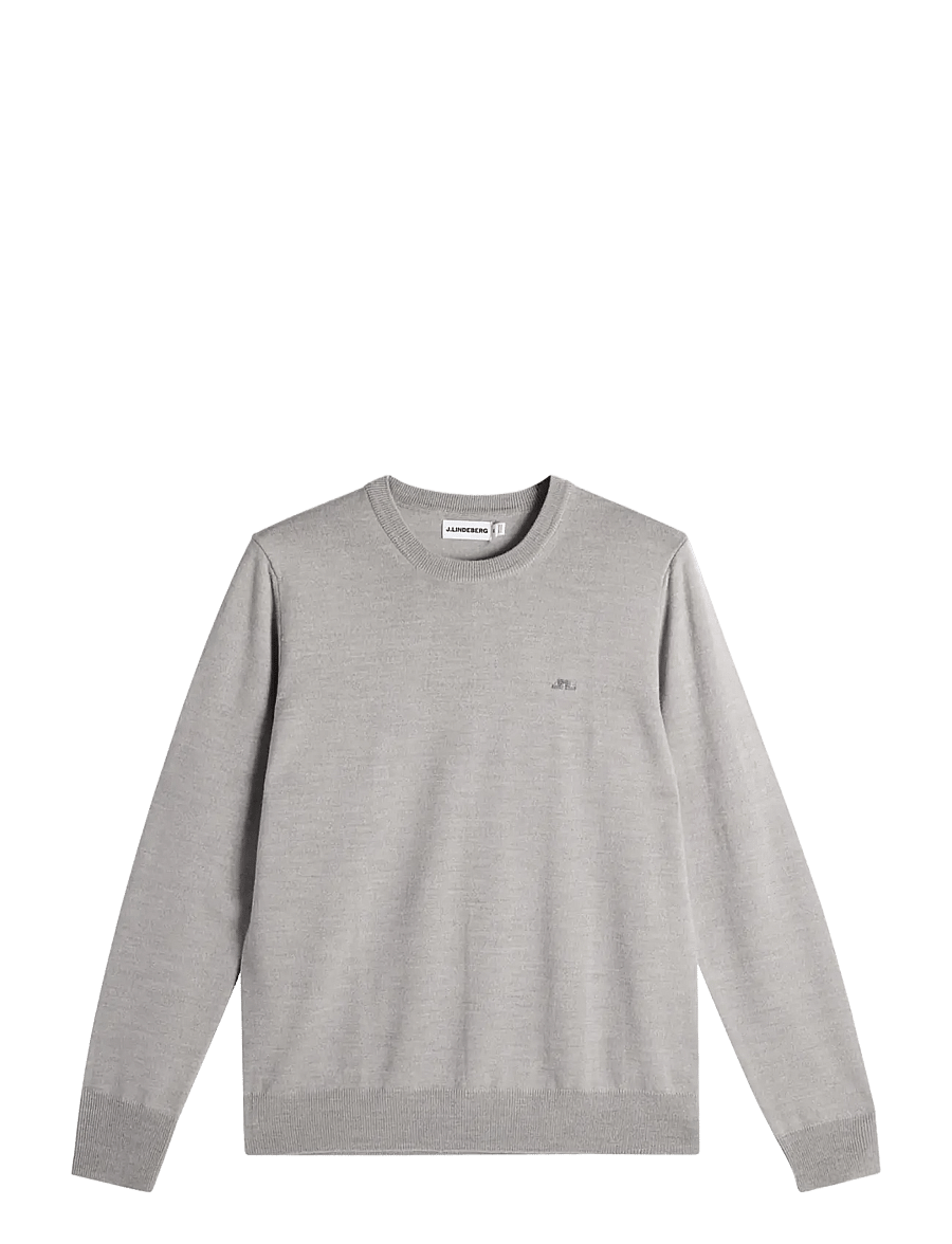 J. Lindeberg - KEANE MERINO CREW NECK - rundhals - light grey melange - 0