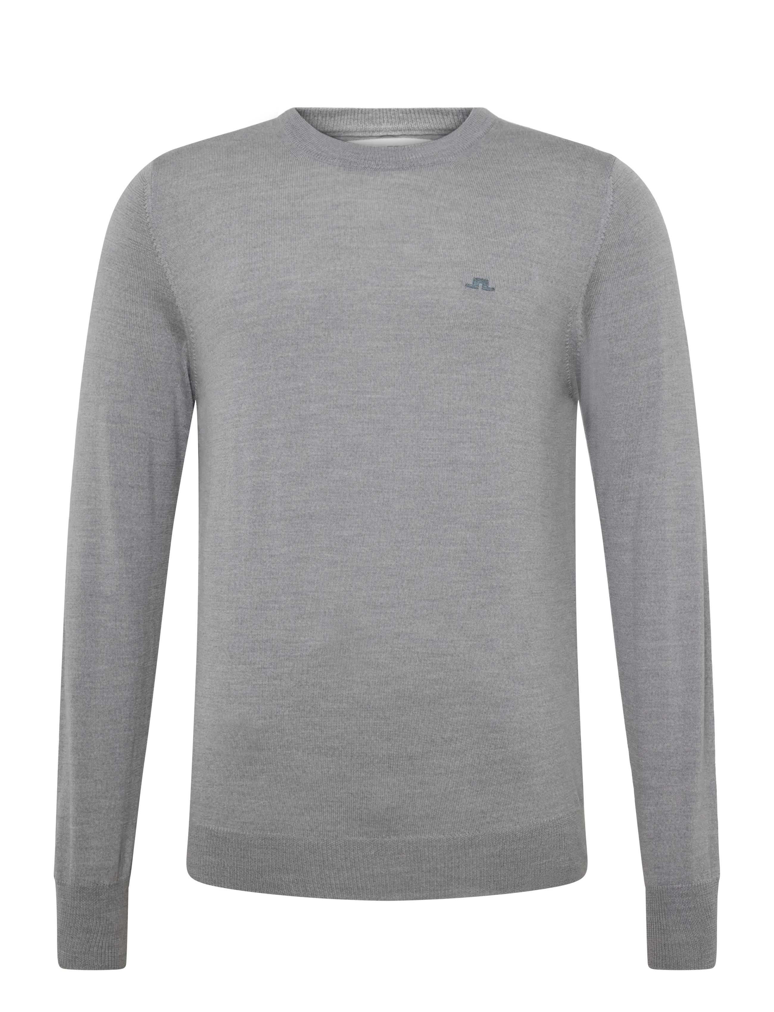 J. Lindeberg KEANE MERINO CREW NECK - J.Lindeberg - LIGHT GREY MELANGE / grey