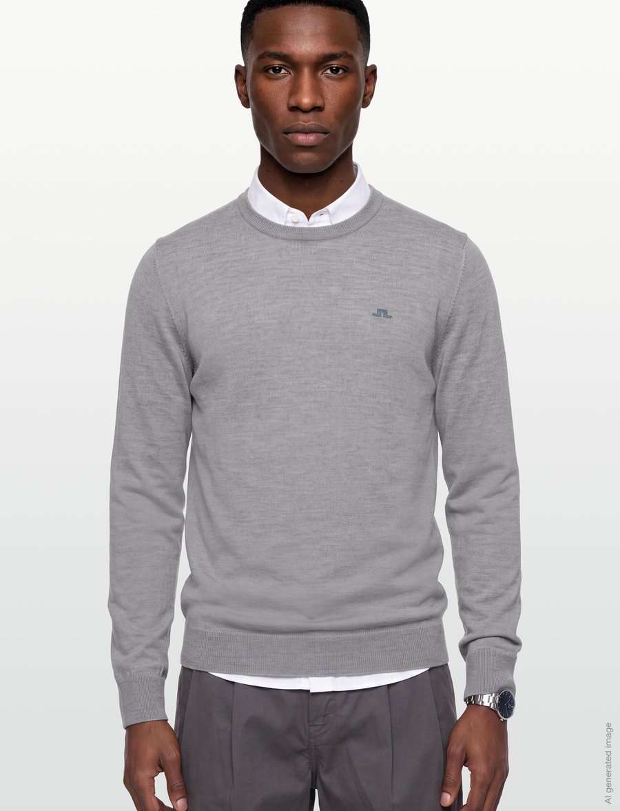 J. Lindeberg - KEANE MERINO CREW NECK - rundhalsad - light grey melange - 3