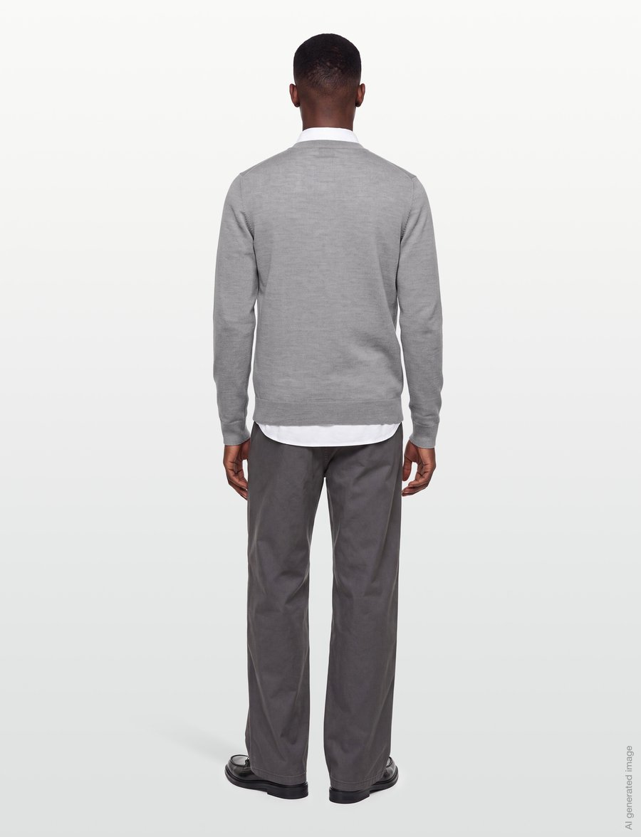 J. Lindeberg - KEANE MERINO CREW NECK - rundhalsad - light grey melange - 4