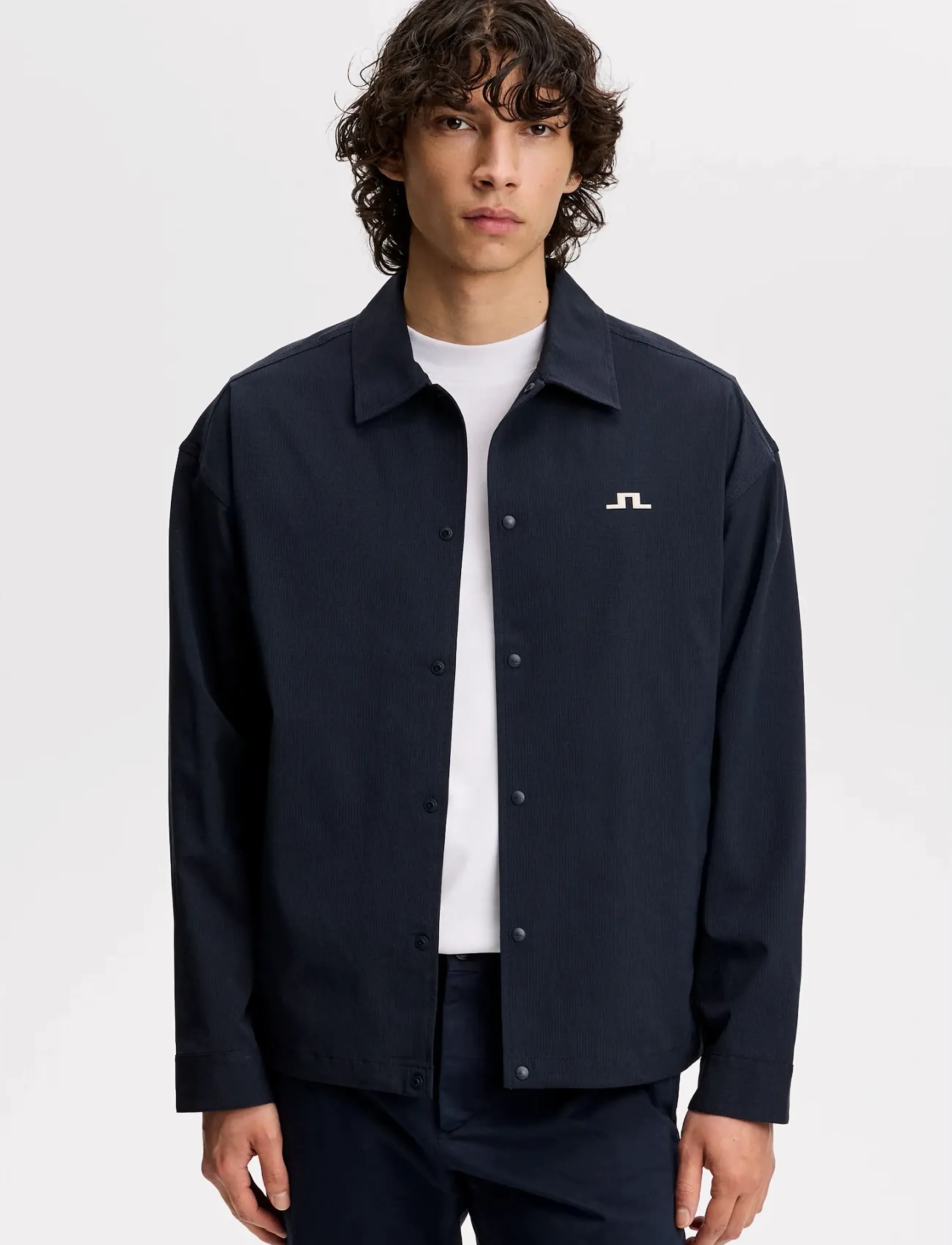J. Lindeberg Dex Coach Overshirt, Mænd, Coach Overshirt, Navy, Str: S