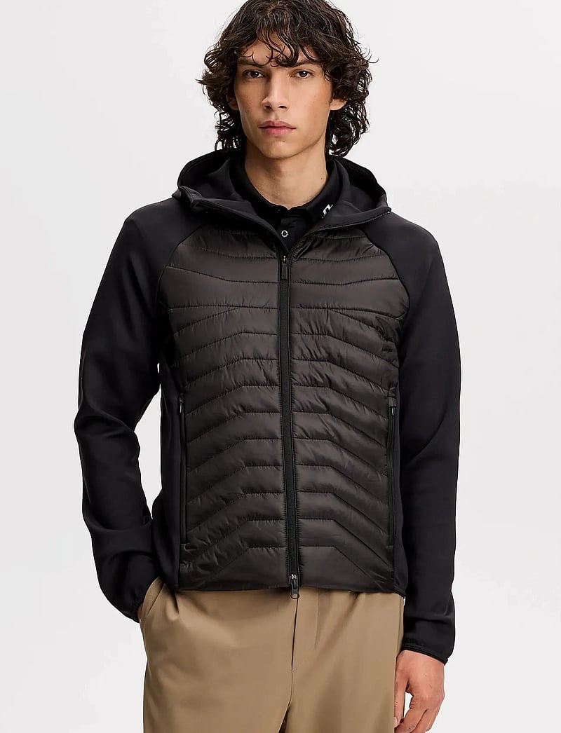 J. Lindeberg - Heyden Quilt Hybrid Hood - quiltede - black - 0