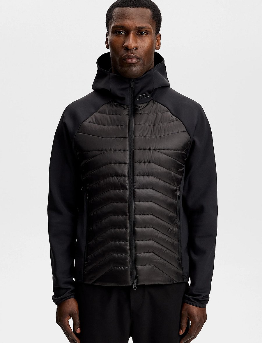 J. Lindeberg - Heyden Quilt Hybrid Hood - sulejoped ja voodriga joped - black - 0