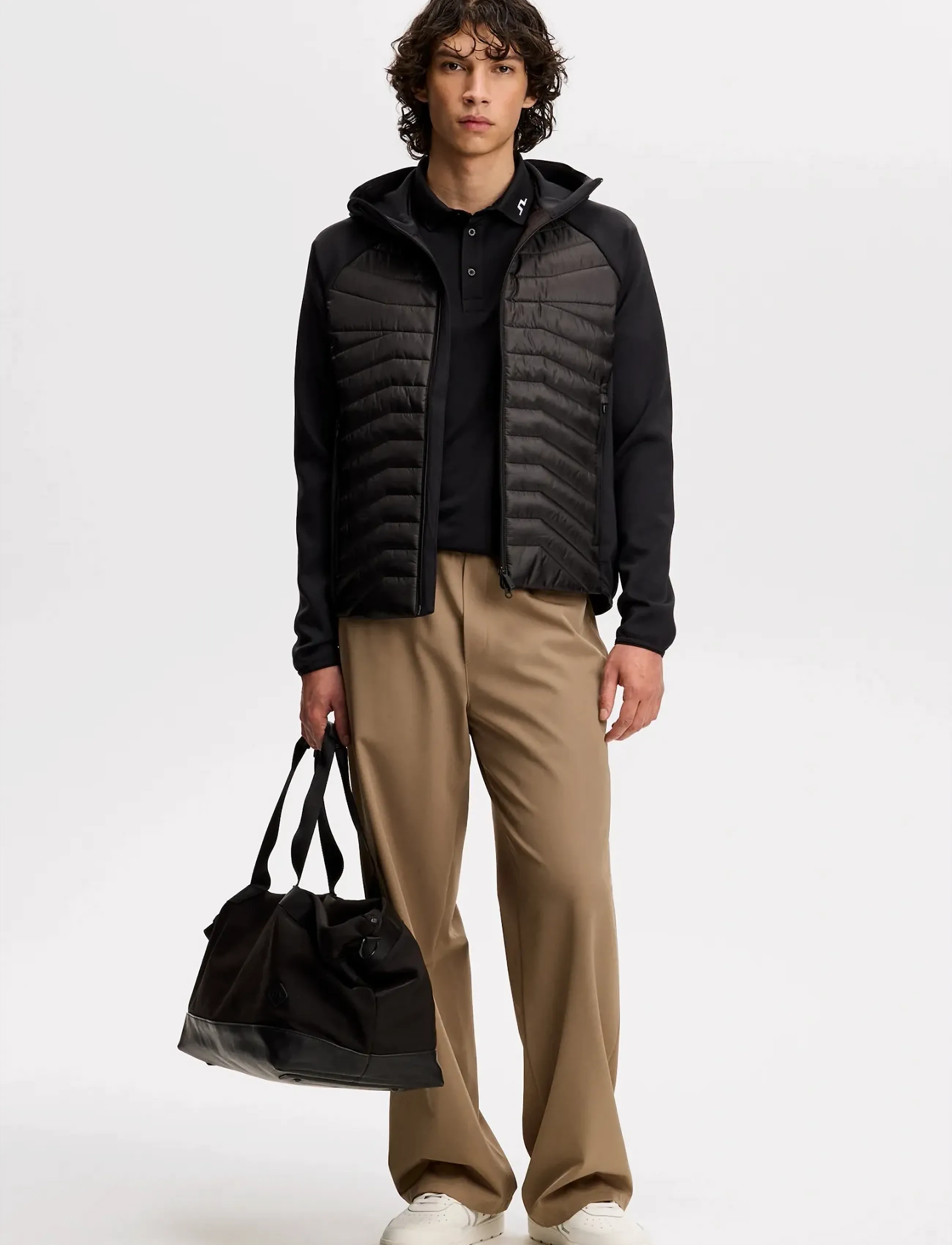 J. Lindeberg - Heyden Quilt Hybrid Hood - quiltede - black - 4