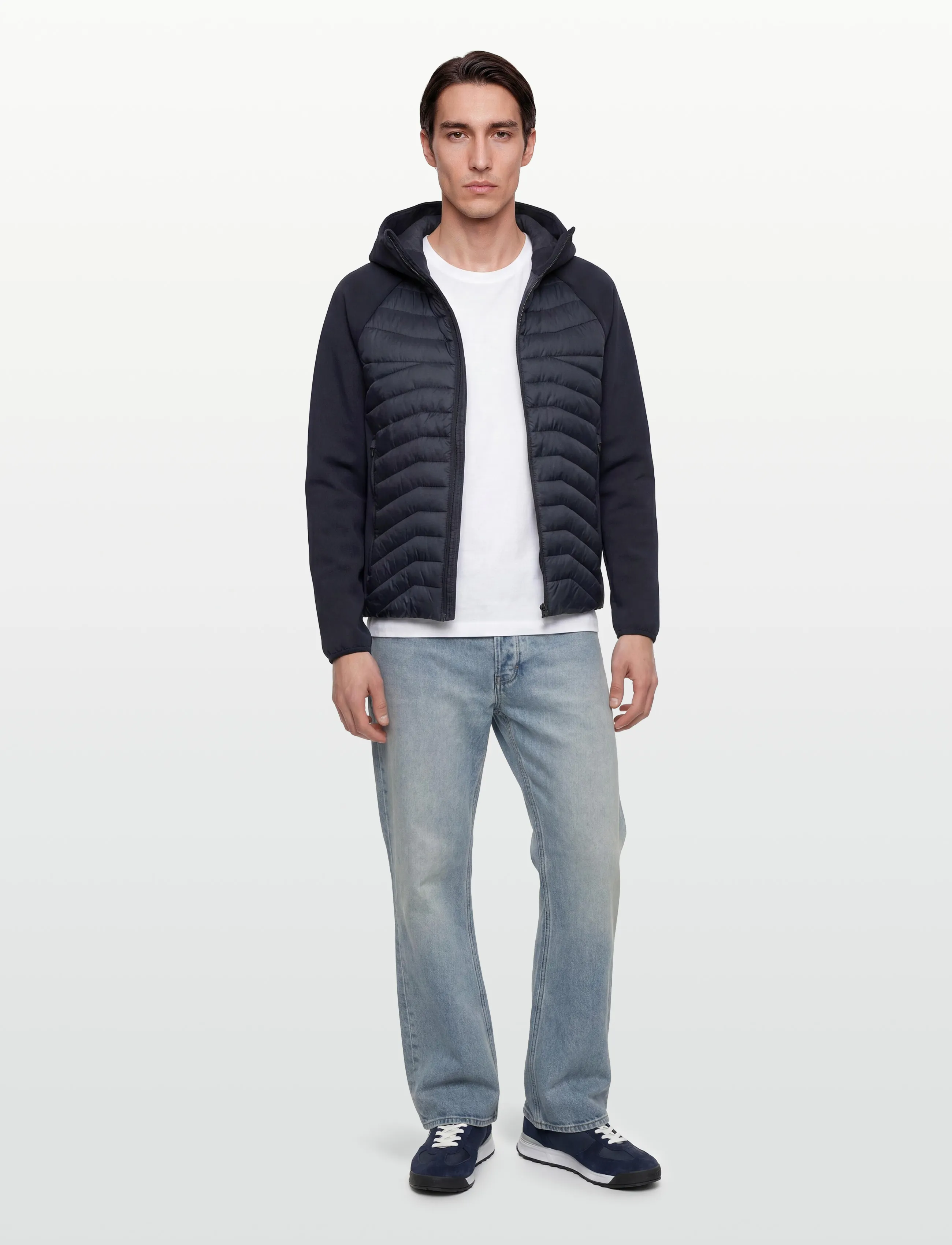 J. Lindeberg Heyden Quilt Hybrid Hood, XXL, Navy, Sport Jackets > Sport Padded Jackets, Herre
