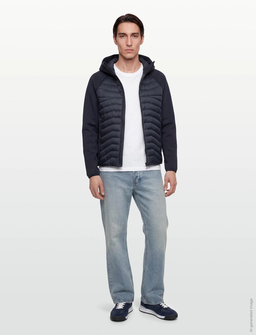 J. Lindeberg - Heyden Quilt Hybrid Hood - quiltede - jl navy - 0