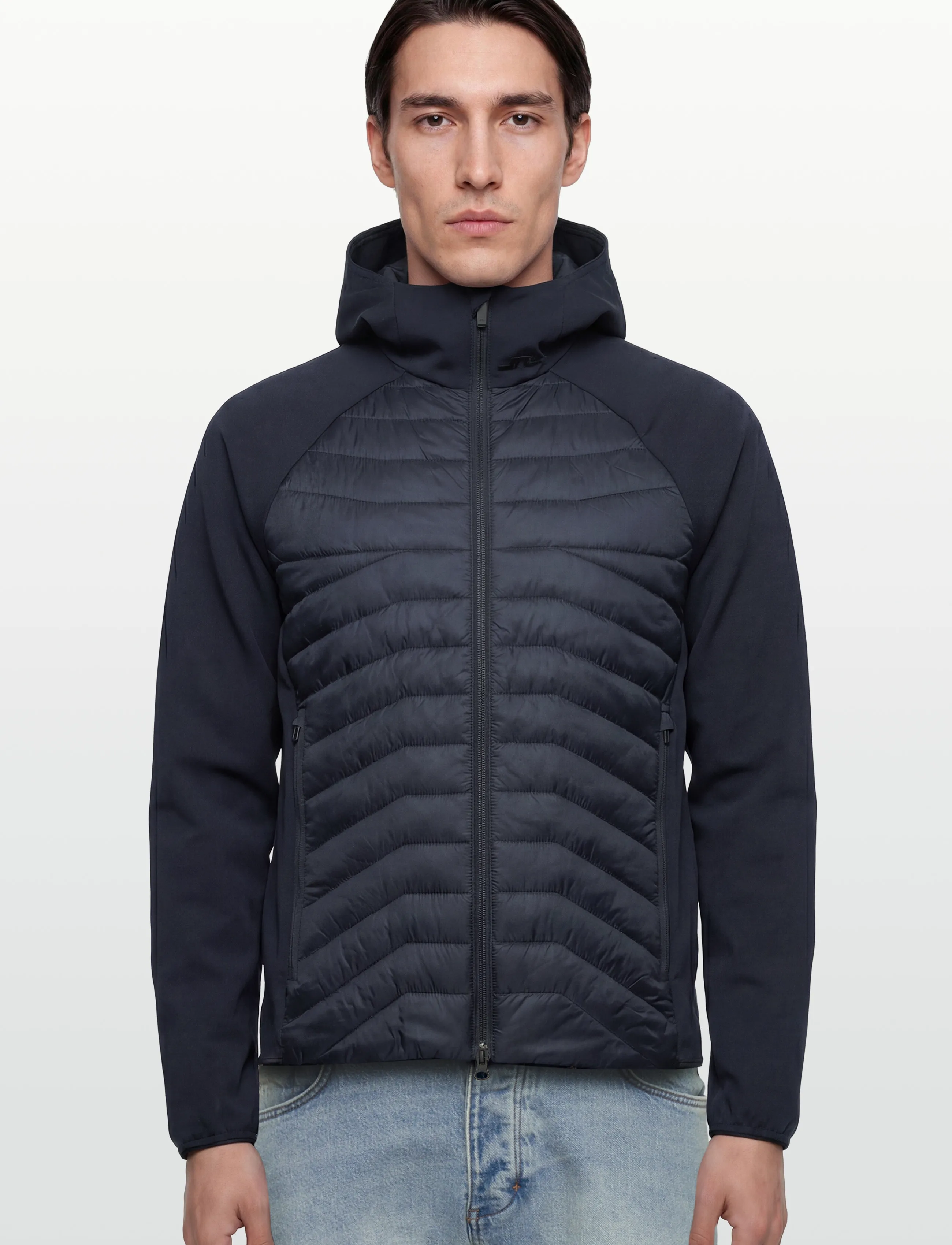 J. Lindeberg - Heyden Quilt Hybrid Hood - quiltede - jl navy - 3