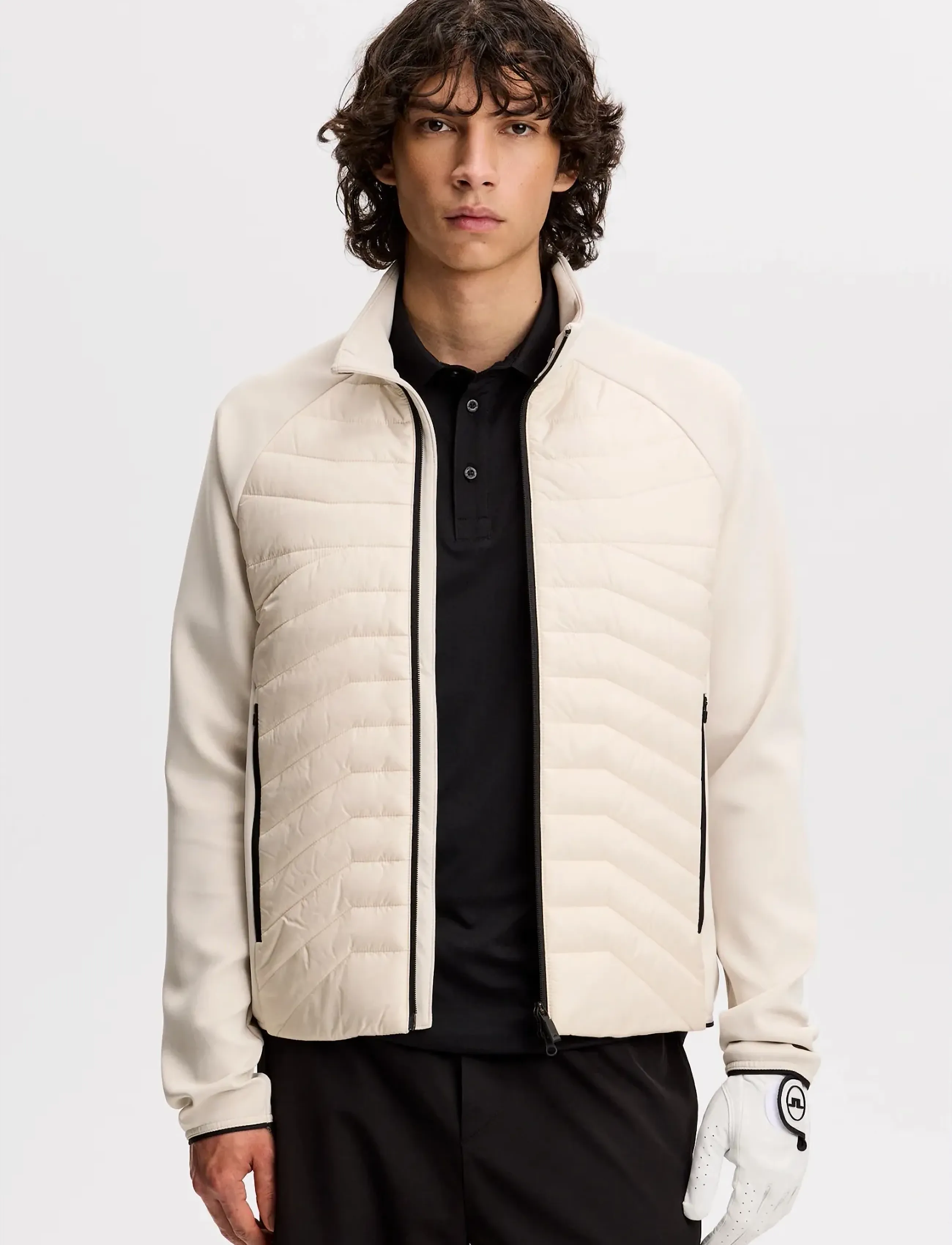 J. Lindeberg Heyden Quilt Hybrid Jacket - Ytterkläder - MOONBEAM / cream