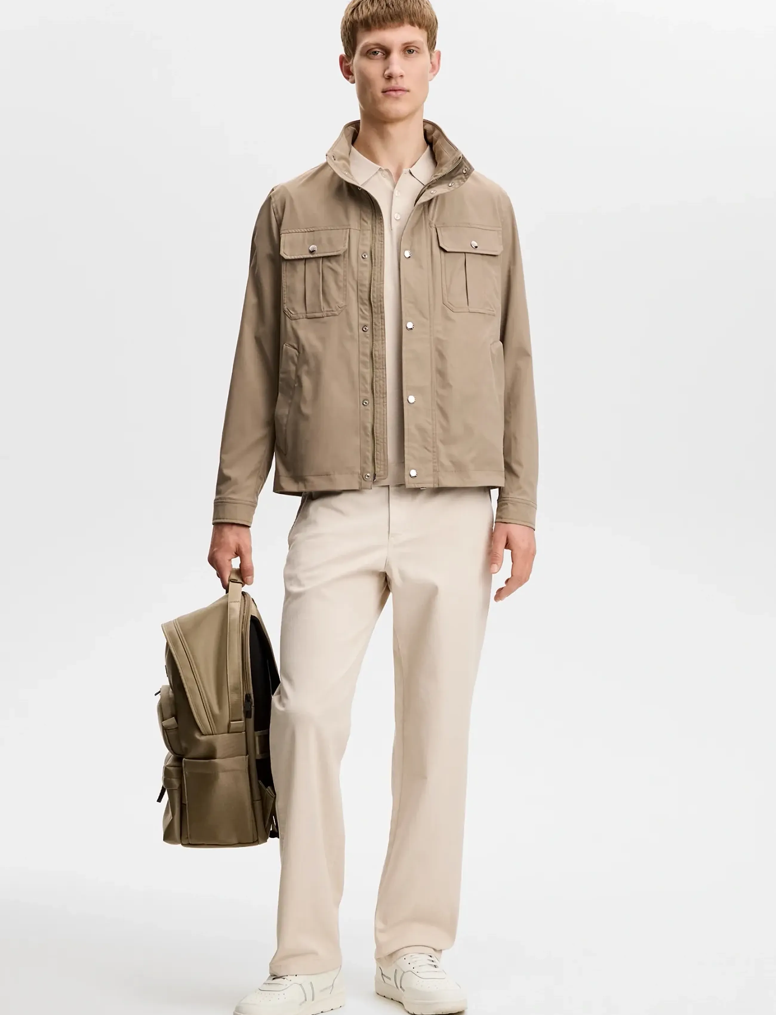 J. Lindeberg - Devyn Straight Cotton Pants - casual - moonbeam - 4