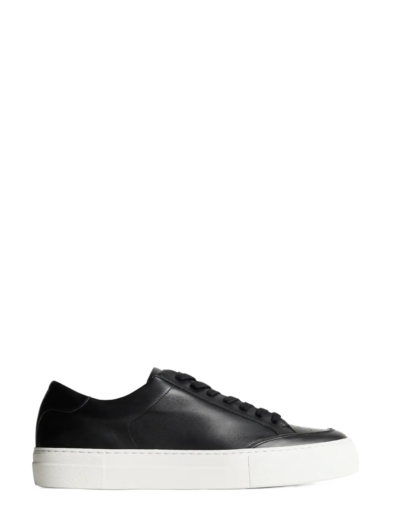 J. Lindeberg Art Signature Leather Sneaker, 45, Black, Sneakers > Sneakers Med Lav Top, Herre