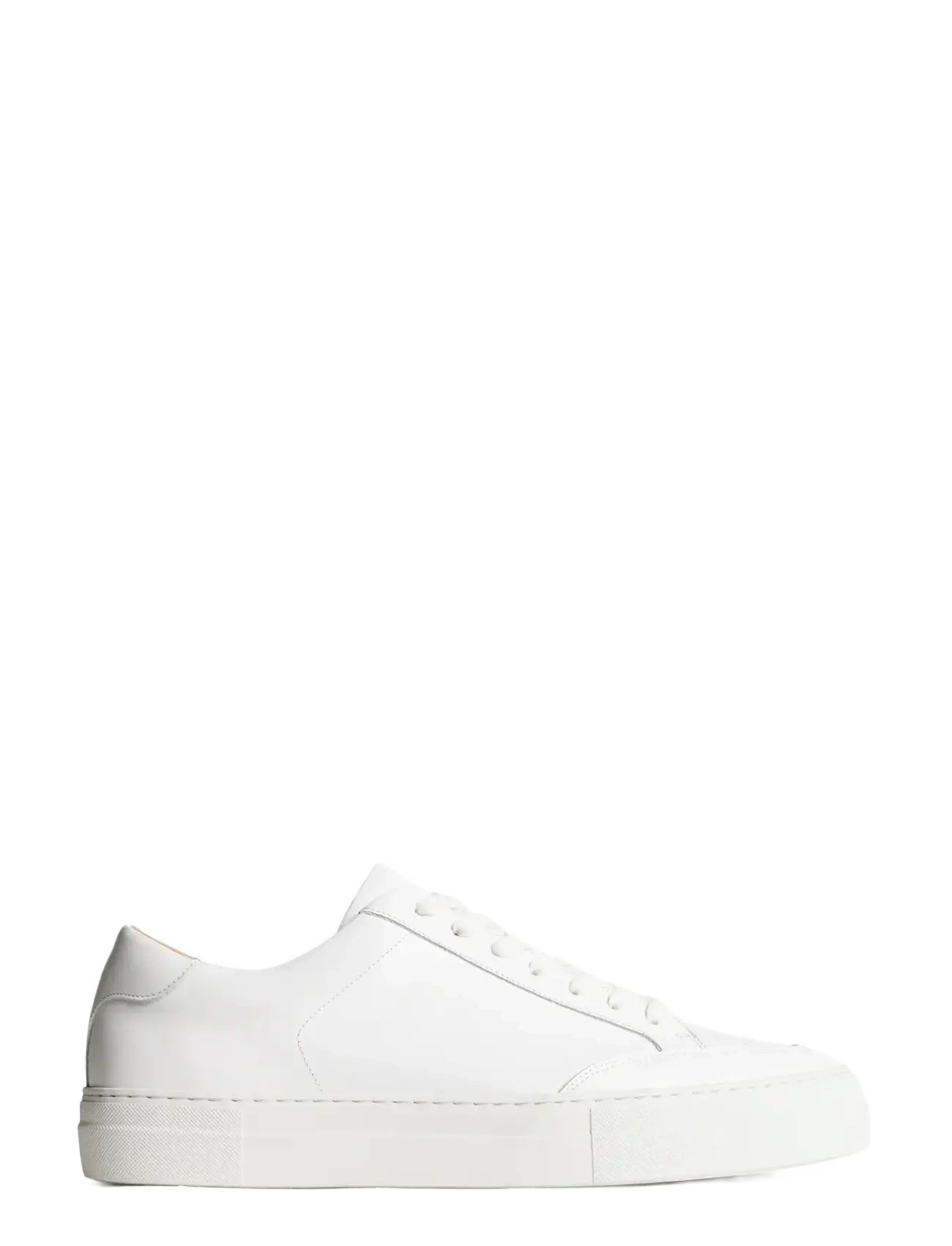 J. Lindeberg Art Signature Leather Sneaker, 45, White, Sneakers > Sneakers Med Lav Top, Herre