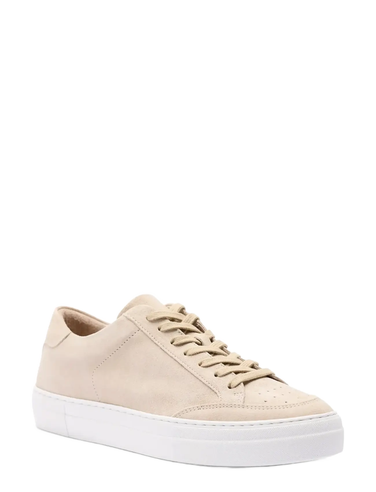 J. Lindeberg Art Signature Suede Sneaker, 41, Cream, Sneakers > Sneakers Med Lav Top, Herre