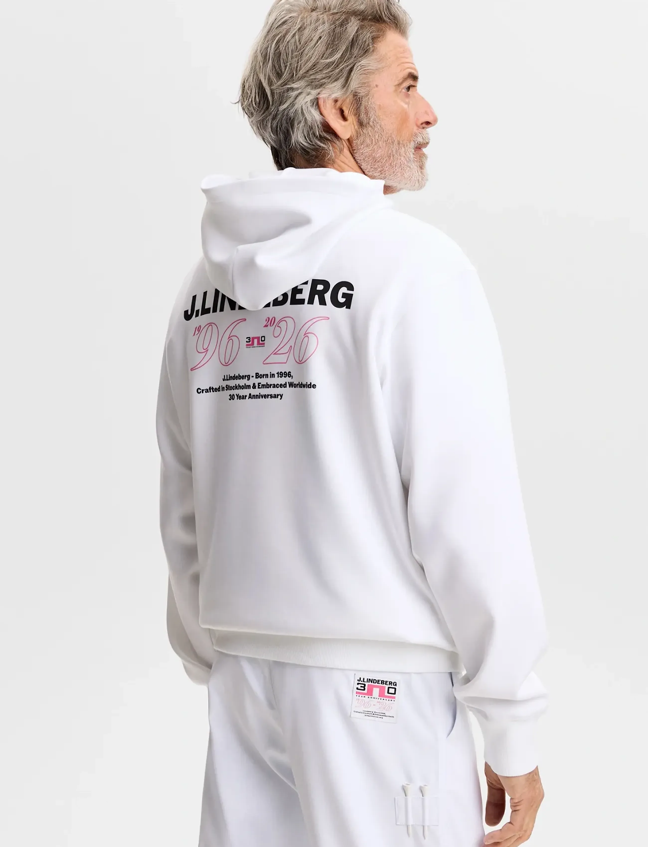 J. Lindeberg - 30Y Callan Unisex Hoodie - overdele - white - 3