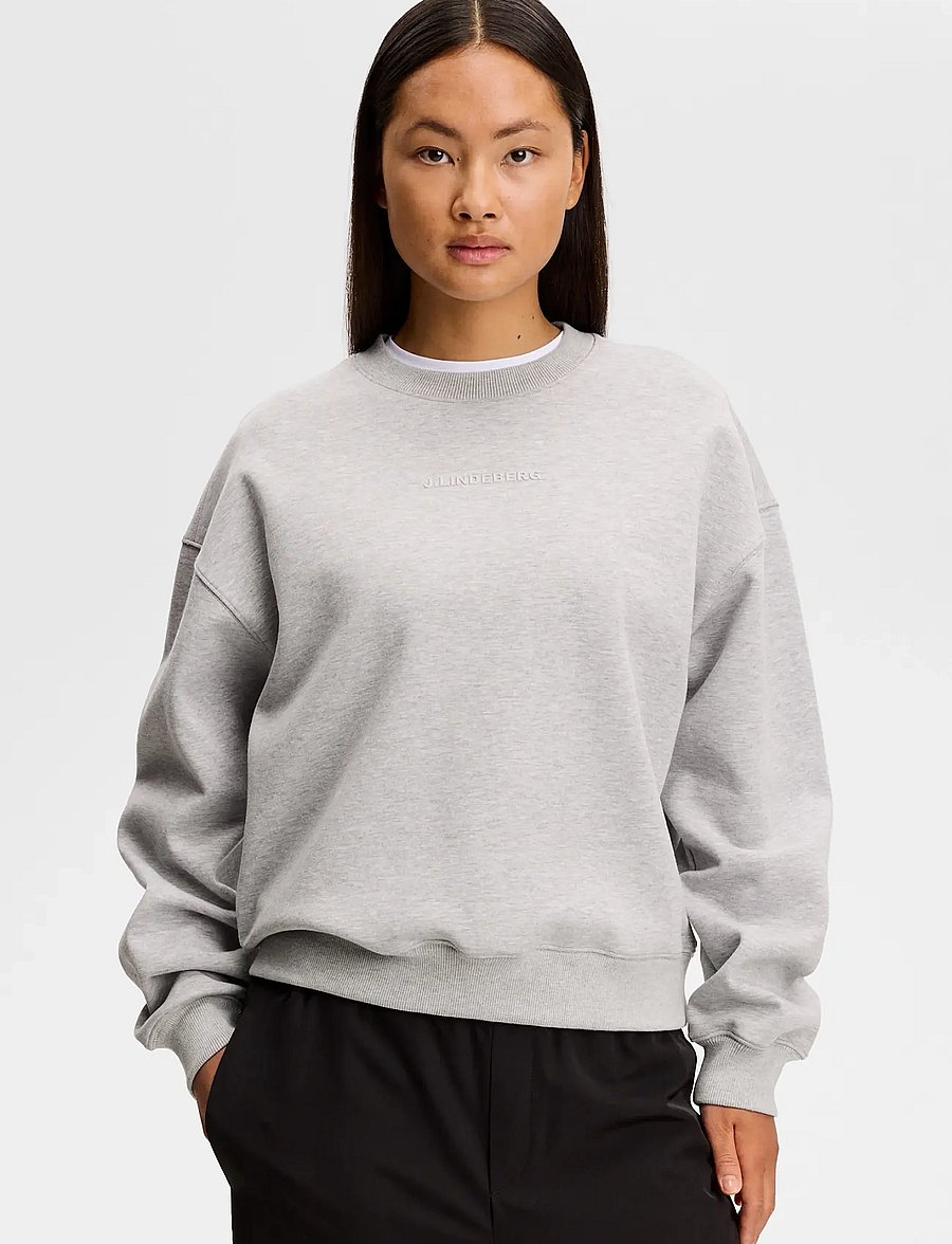 J. Lindeberg - COVE CREW NECK - hverdags stil - light grey melange - 0