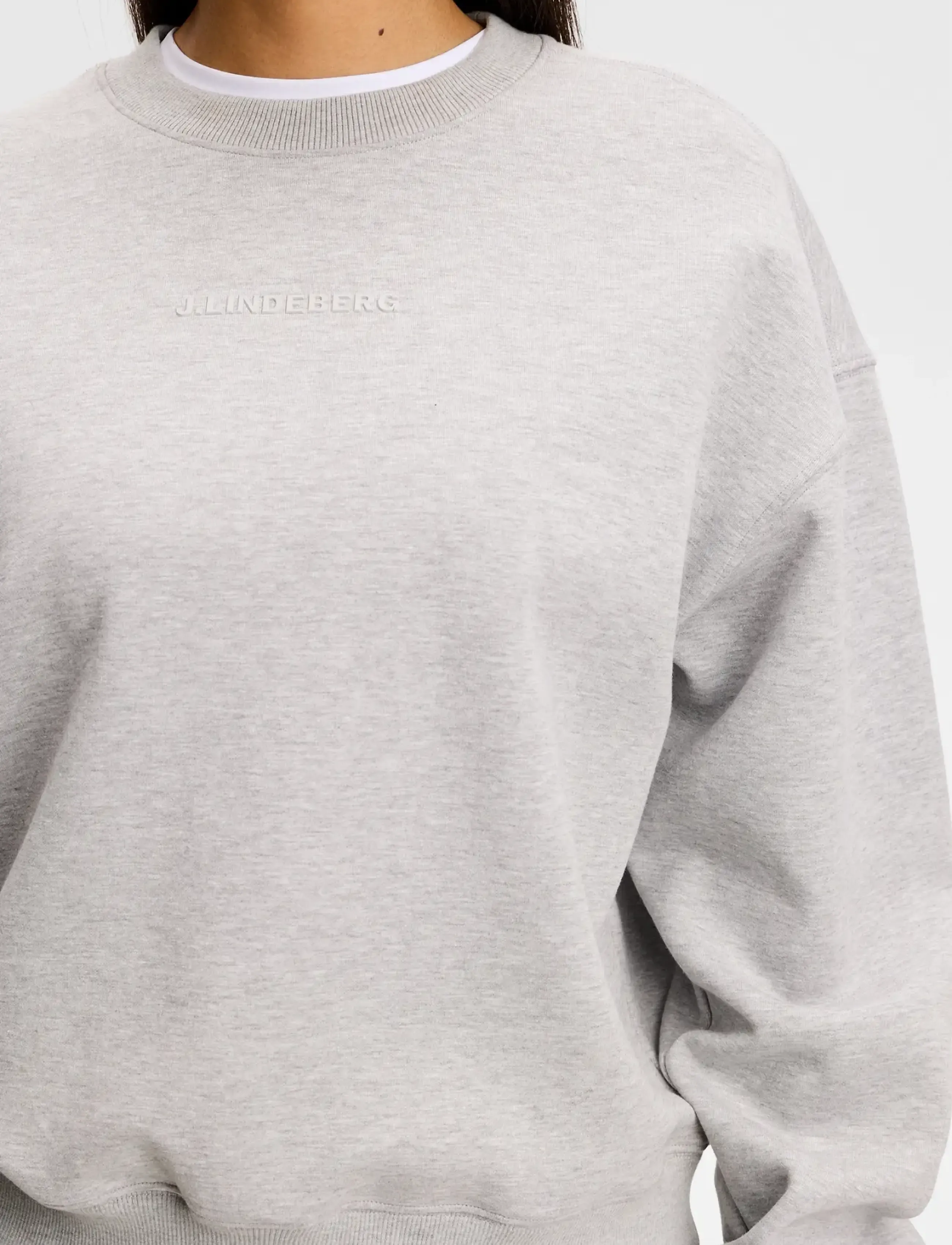 J. Lindeberg - COVE CREW NECK - hverdags stil - light grey melange - 3
