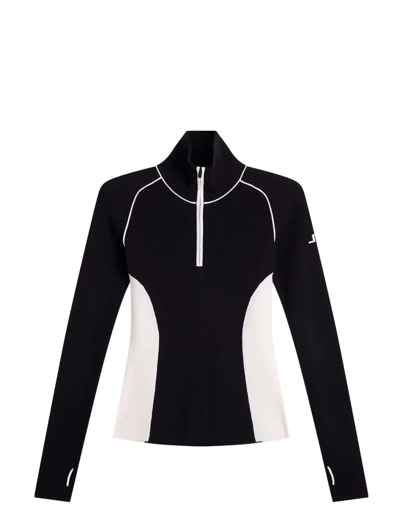 J. Lindeberg VALLEY KNITTED RIB QUARTER ZIP - Sweatshirts - BLACK / black