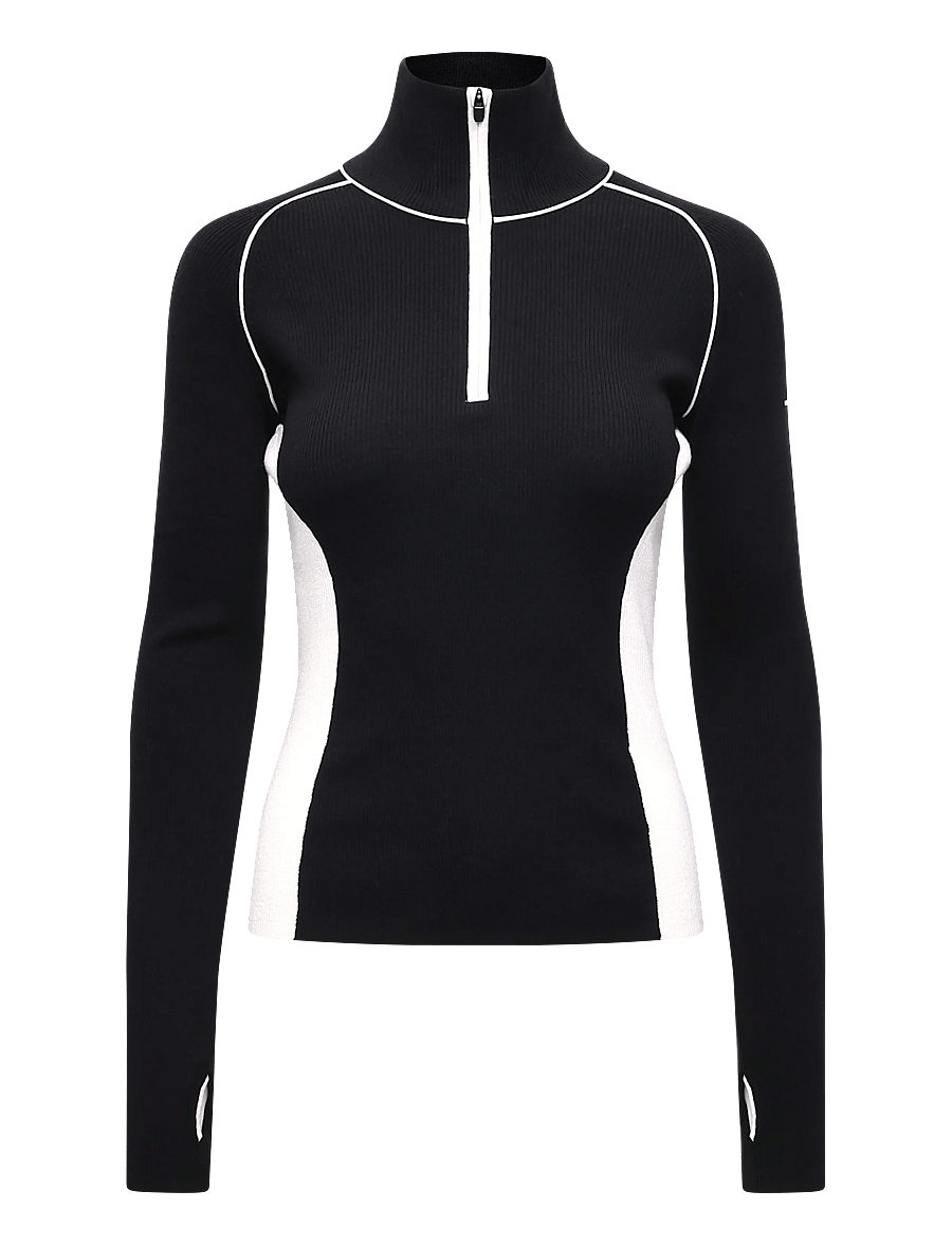 J. Lindeberg - Valley Knitted Rib Quarter Zip - fliisid ja vahekihid - black - 1