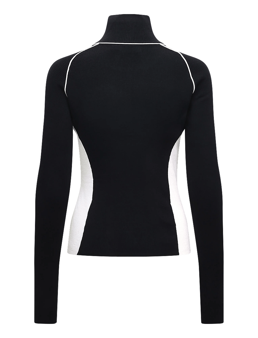 J. Lindeberg - Valley Knitted Rib Quarter Zip - fliisid ja vahekihid - black - 2
