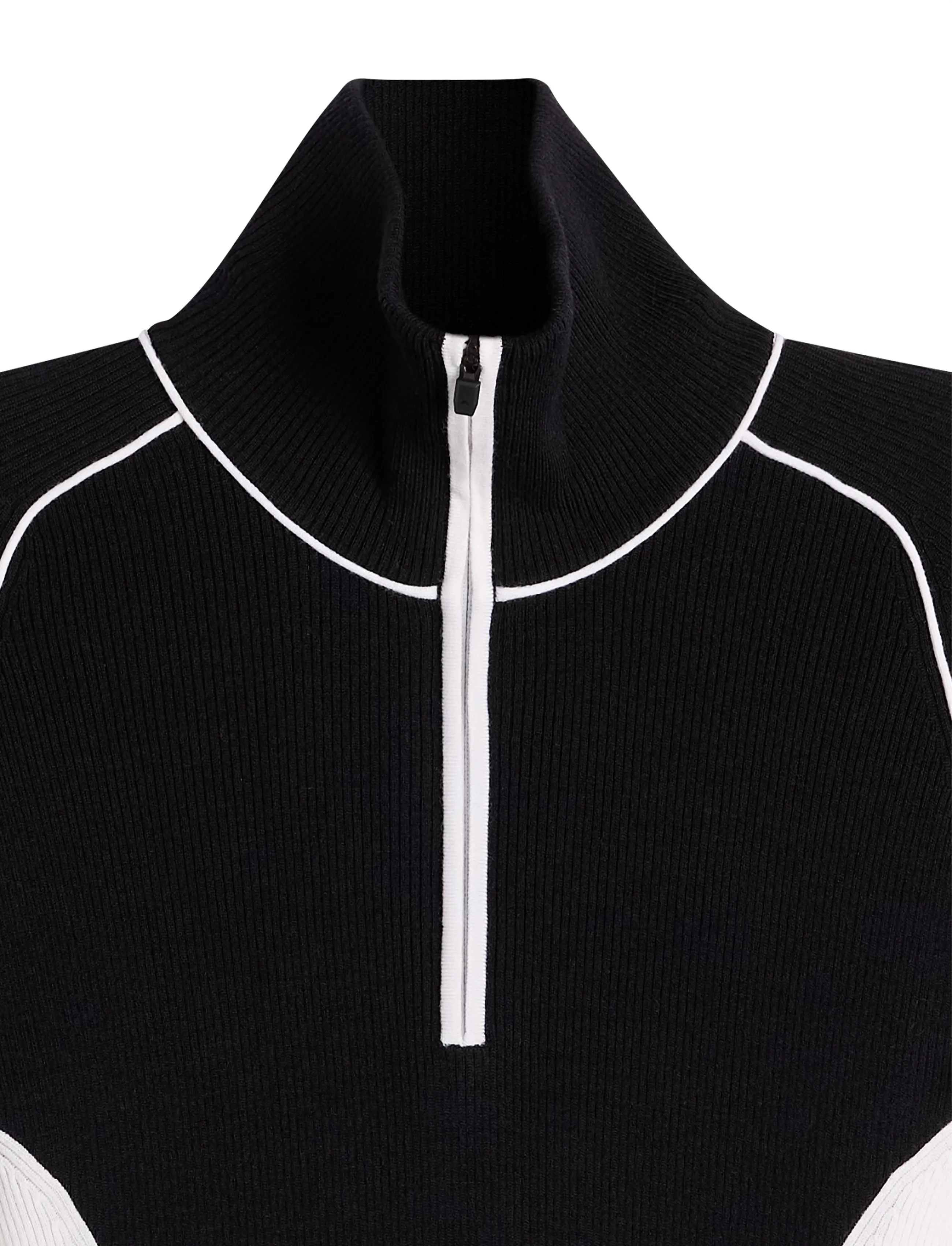 J. Lindeberg - VALLEY KNITTED RIB QUARTER ZIP - fleece og mellemlag - black - 5