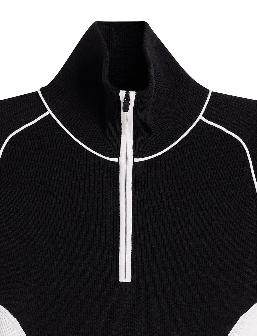 J. Lindeberg - VALLEY KNITTED RIB QUARTER ZIP - fleece og mellemlag - black - 5