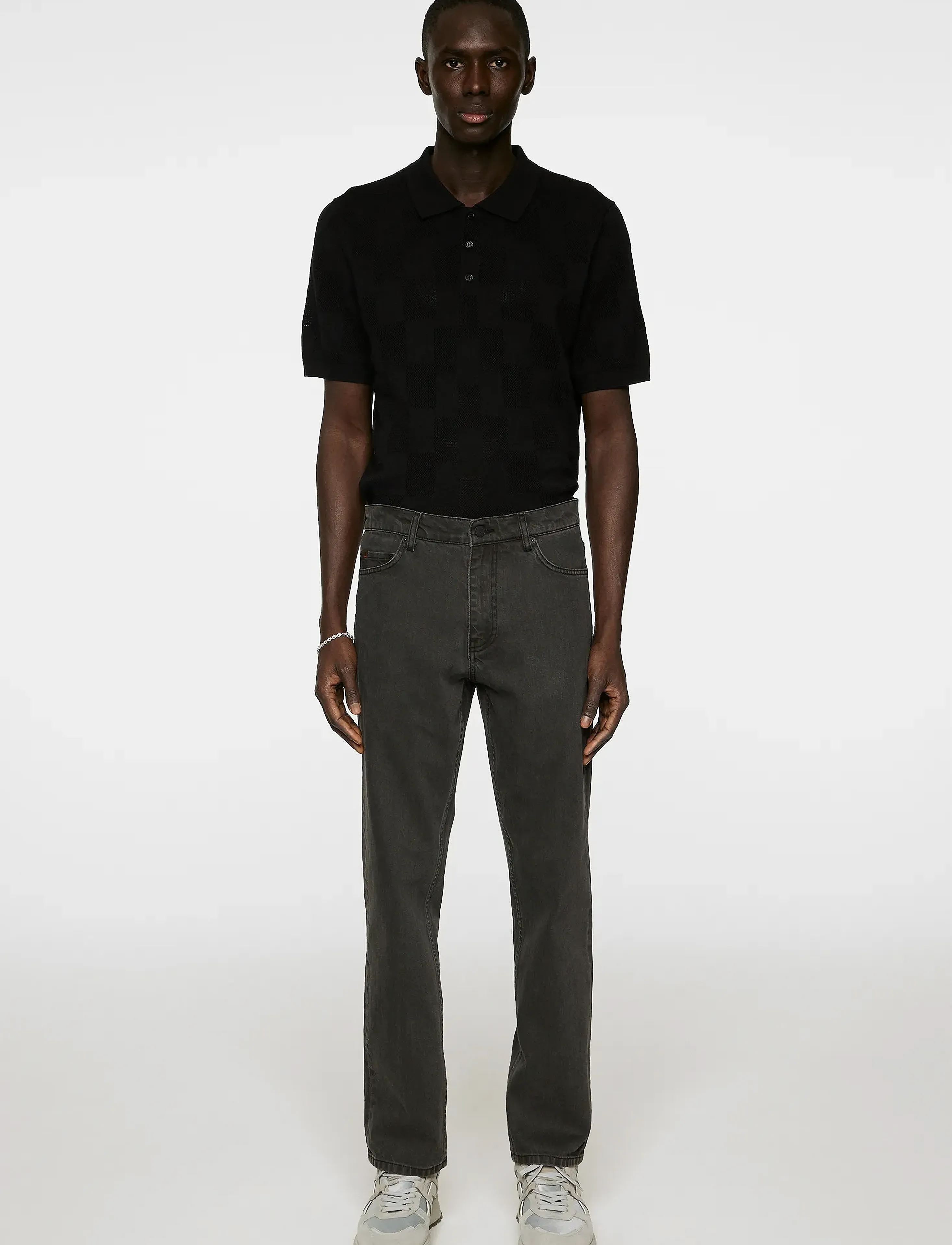 J. Lindeberg - Cody Biocoat Regular Jeans - beinar gallabuxur - asphalt - 4