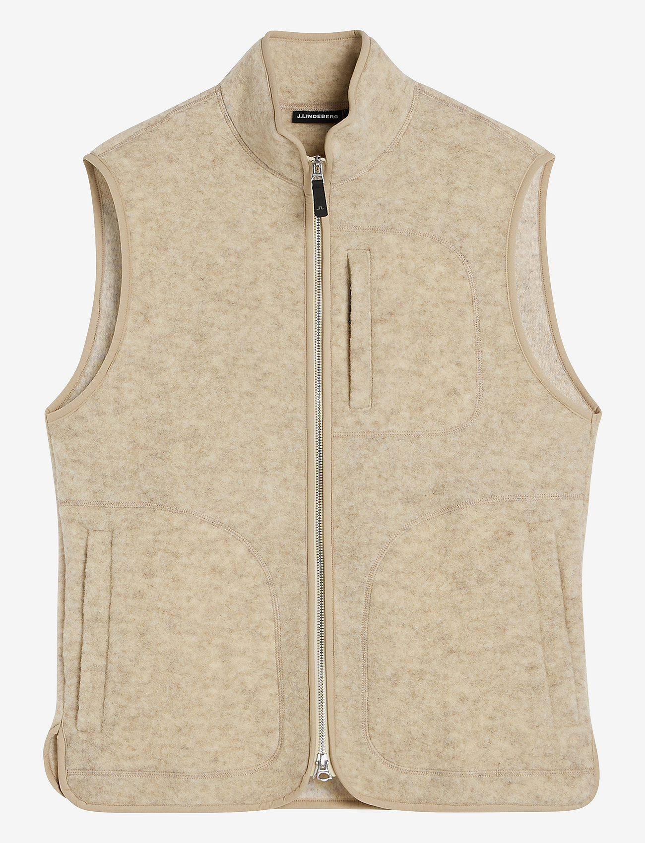 J. Lindeberg - Duncan Wool Fleece Vest - truien en hoodies - oyster gray - 0