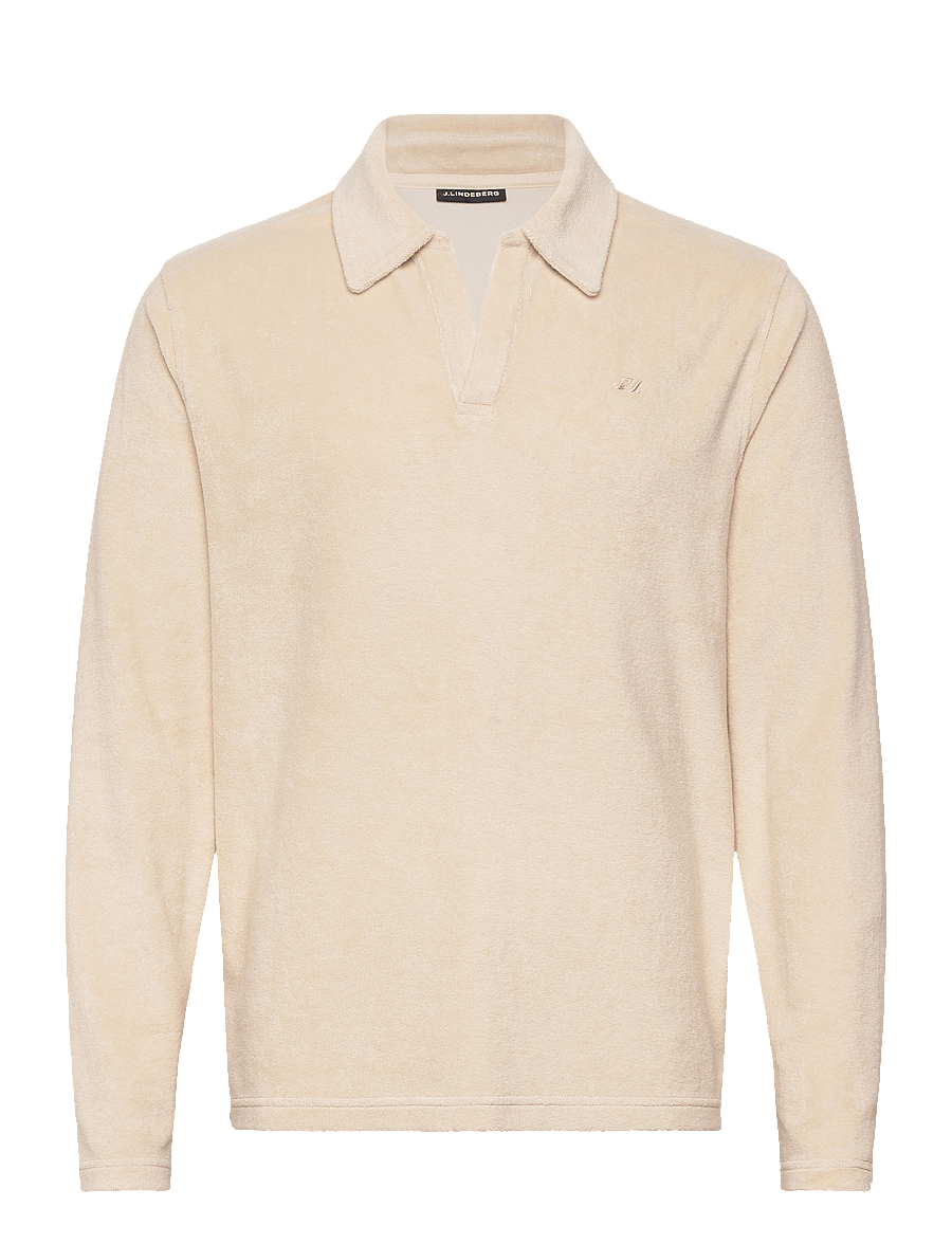 J. Lindeberg - Thomas Terry Shirt - pikkade varrukatega kootud polosärgid - moonbeam - 1