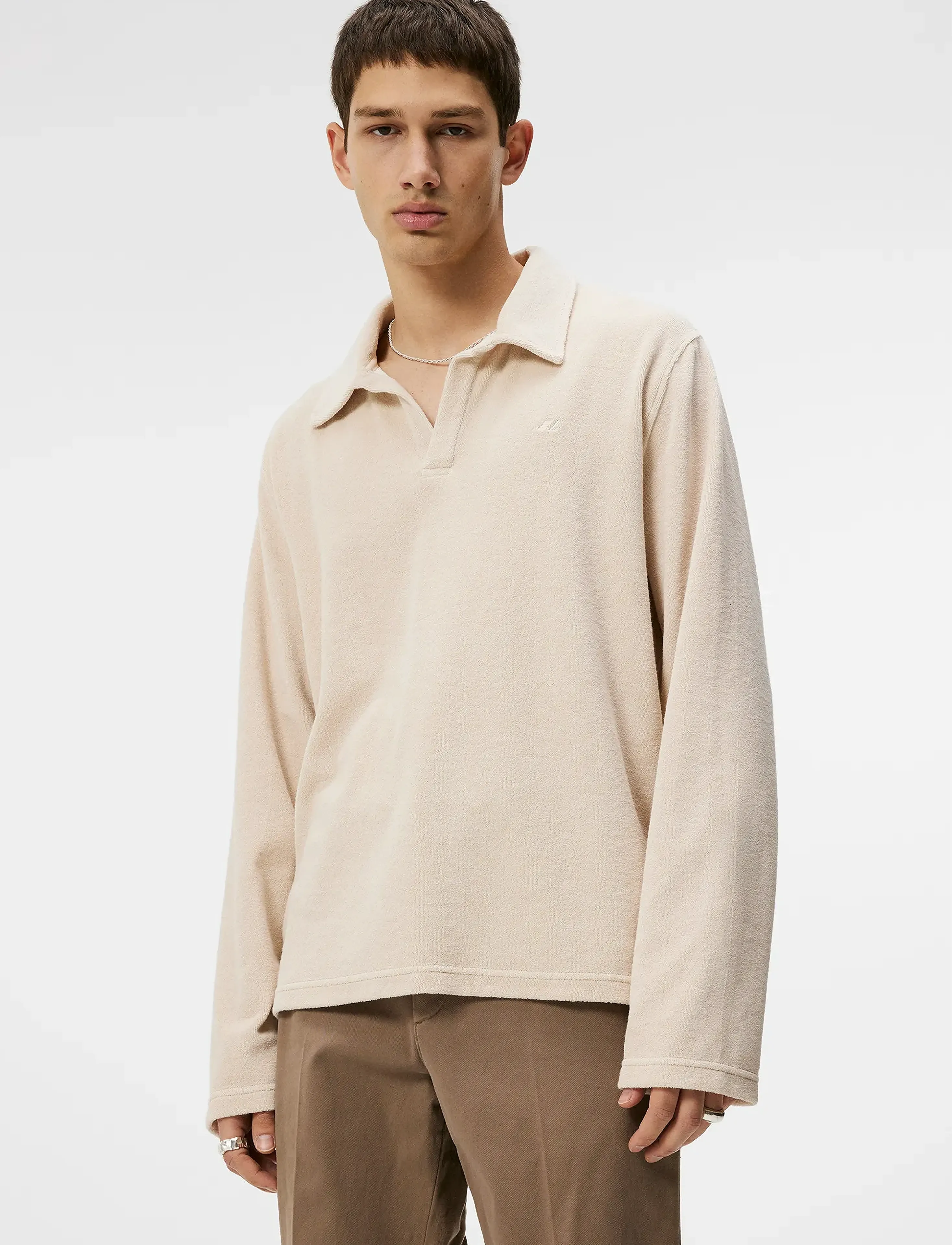 J. Lindeberg Thomas Terry Shirt - Svenske brands - MOONBEAM / cream