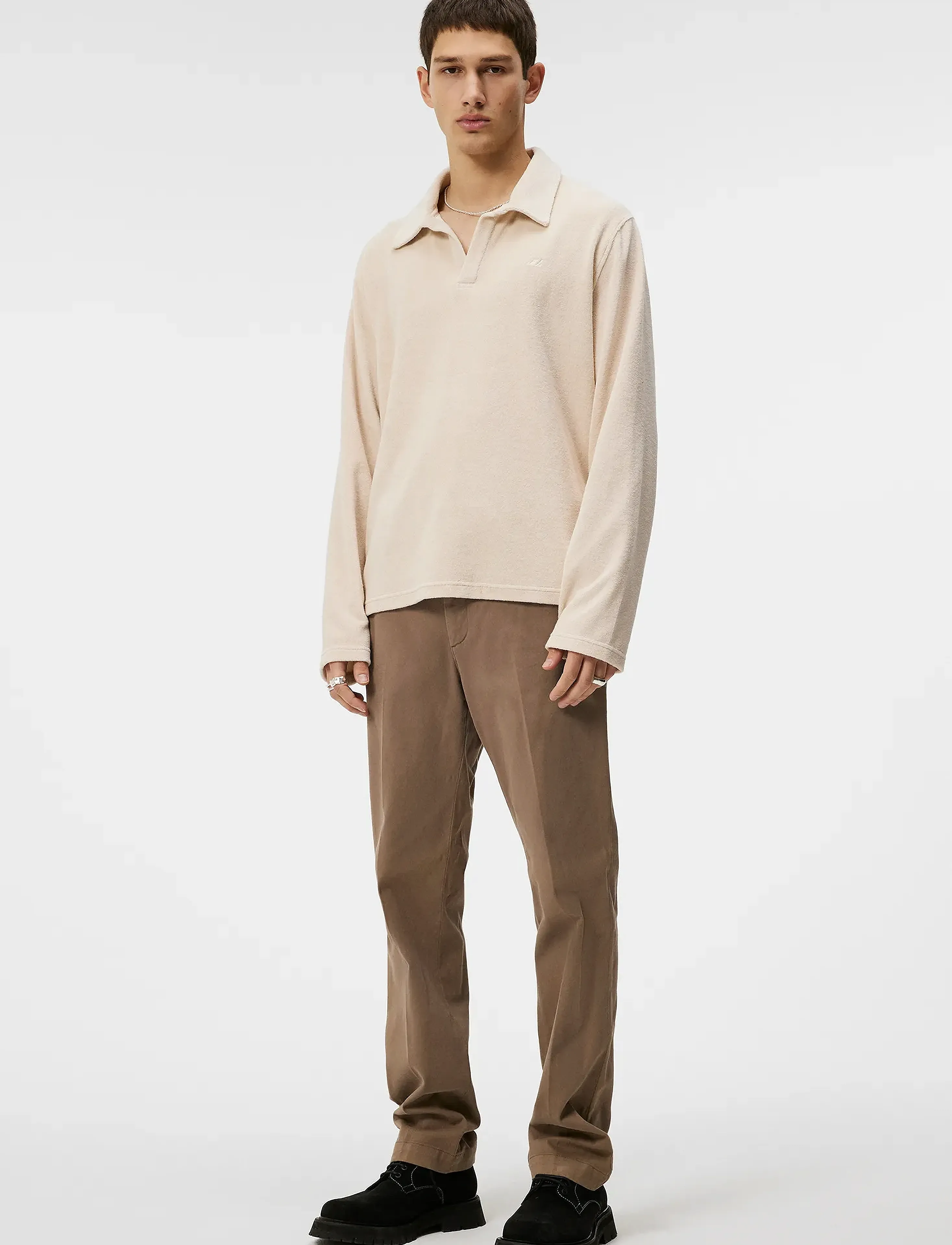 J. Lindeberg - Thomas Terry Shirt - long-sleeved knitted polos - moonbeam - 4