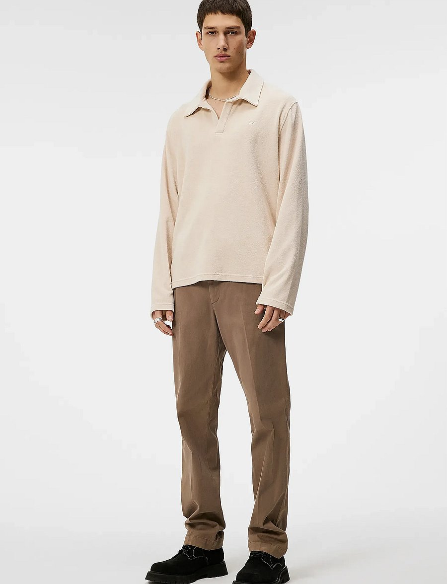 J. Lindeberg - Thomas Terry Shirt - pikkade varrukatega kootud polosärgid - moonbeam - 4
