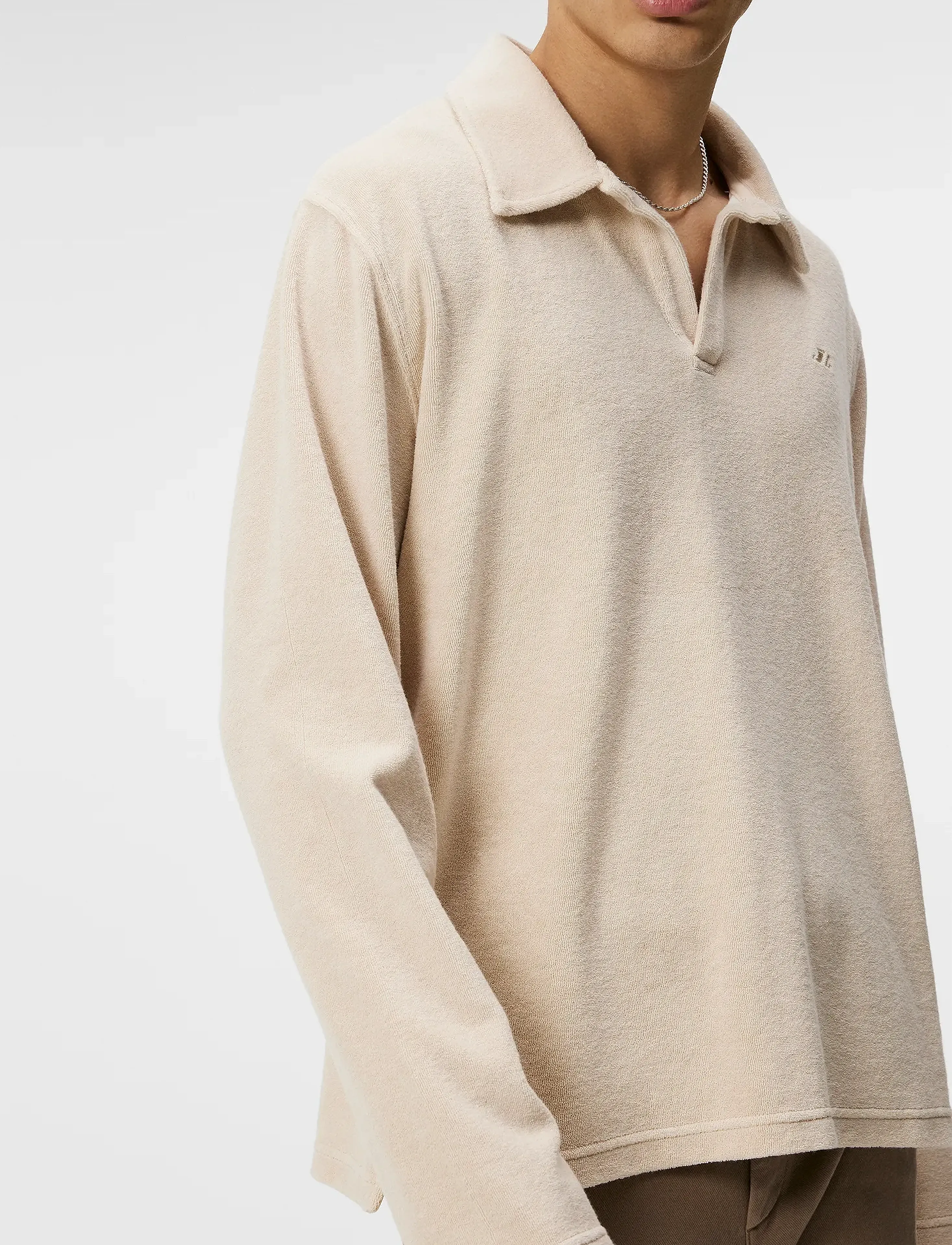 J. Lindeberg - Thomas Terry Shirt - long-sleeved knitted polos - moonbeam - 5