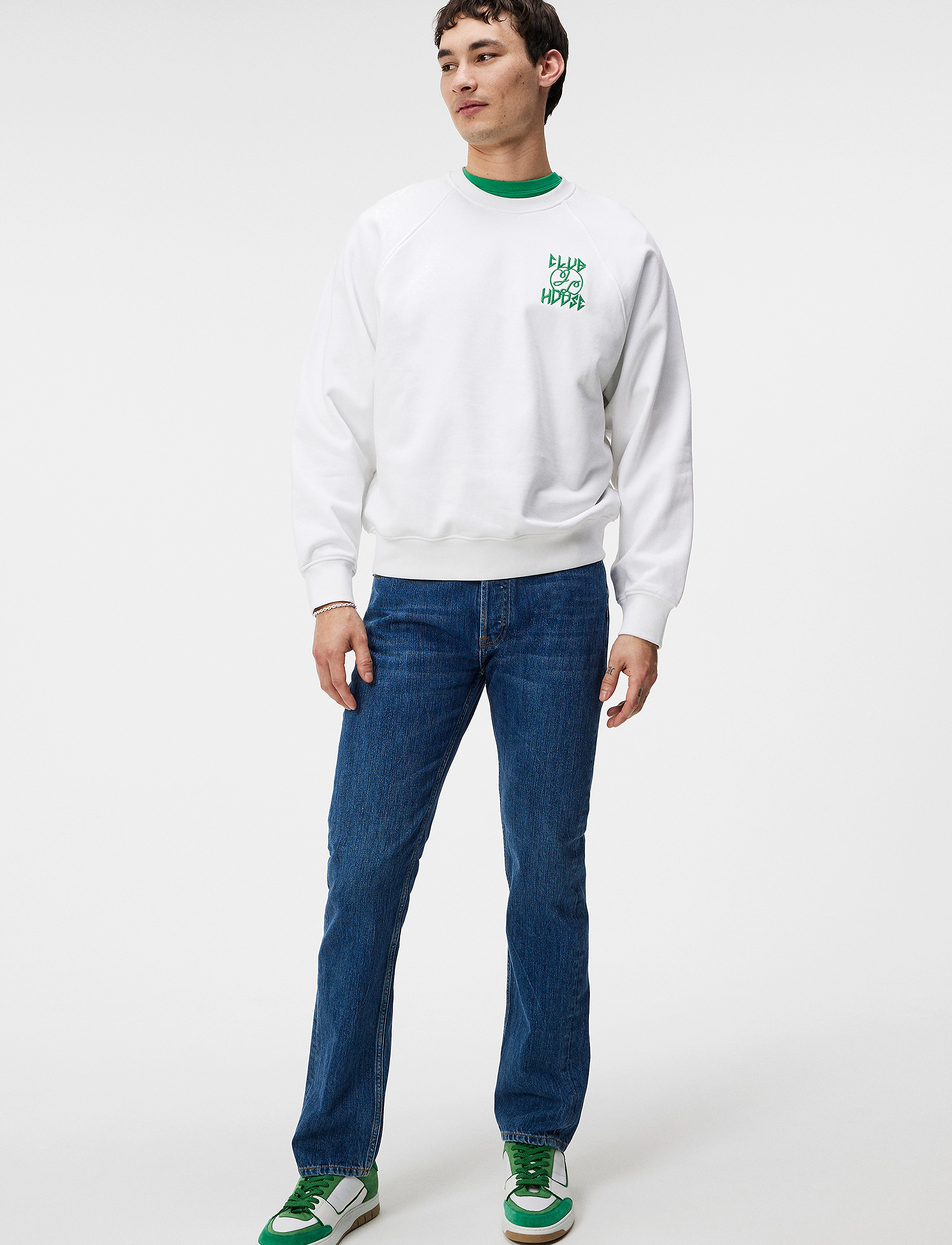J. Lindeberg - Callan Printed Crew - džemperiai - white - 3