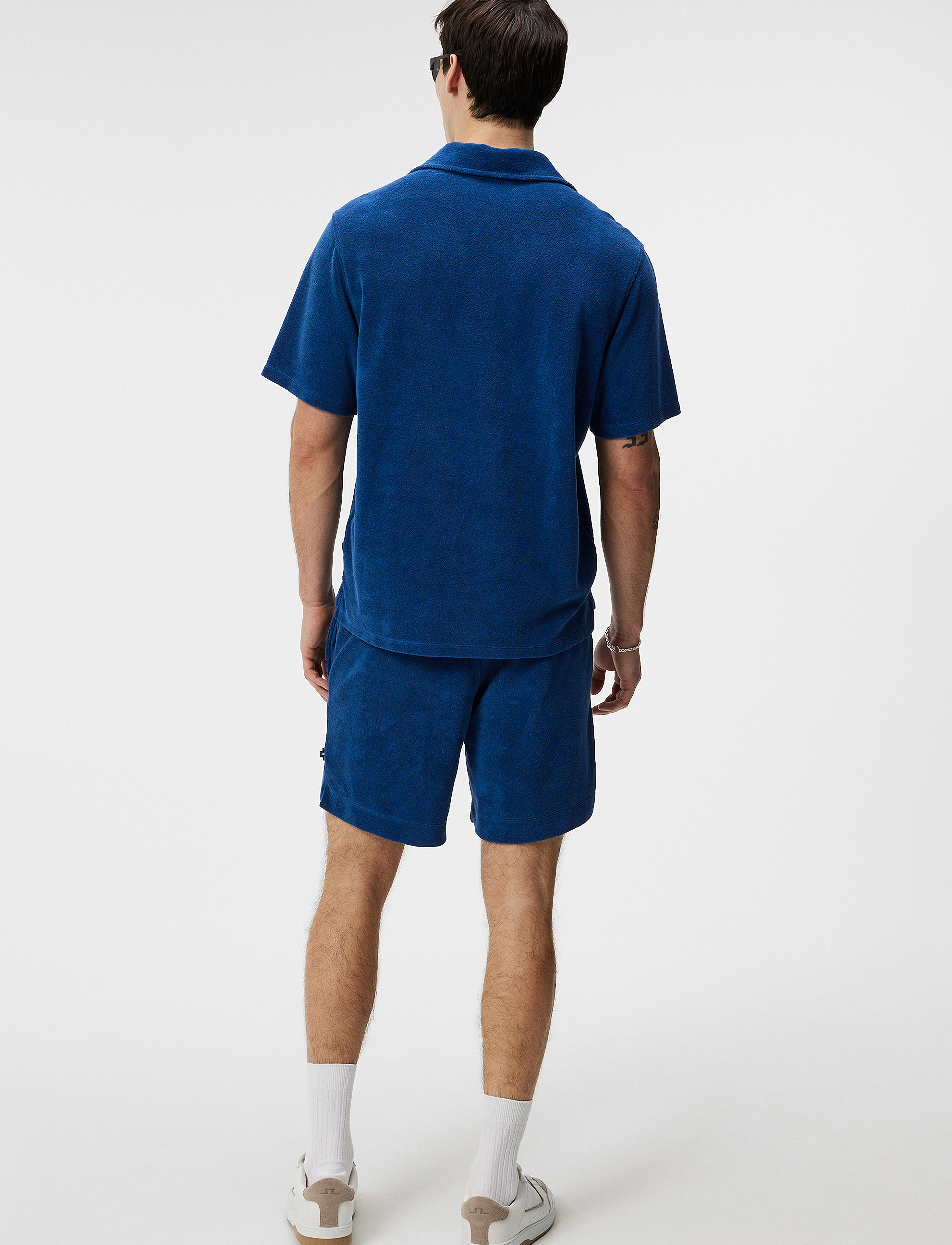 J. Lindeberg - Ted Terry Resort Shirt - kortärmade skjortor - estate blue - 3
