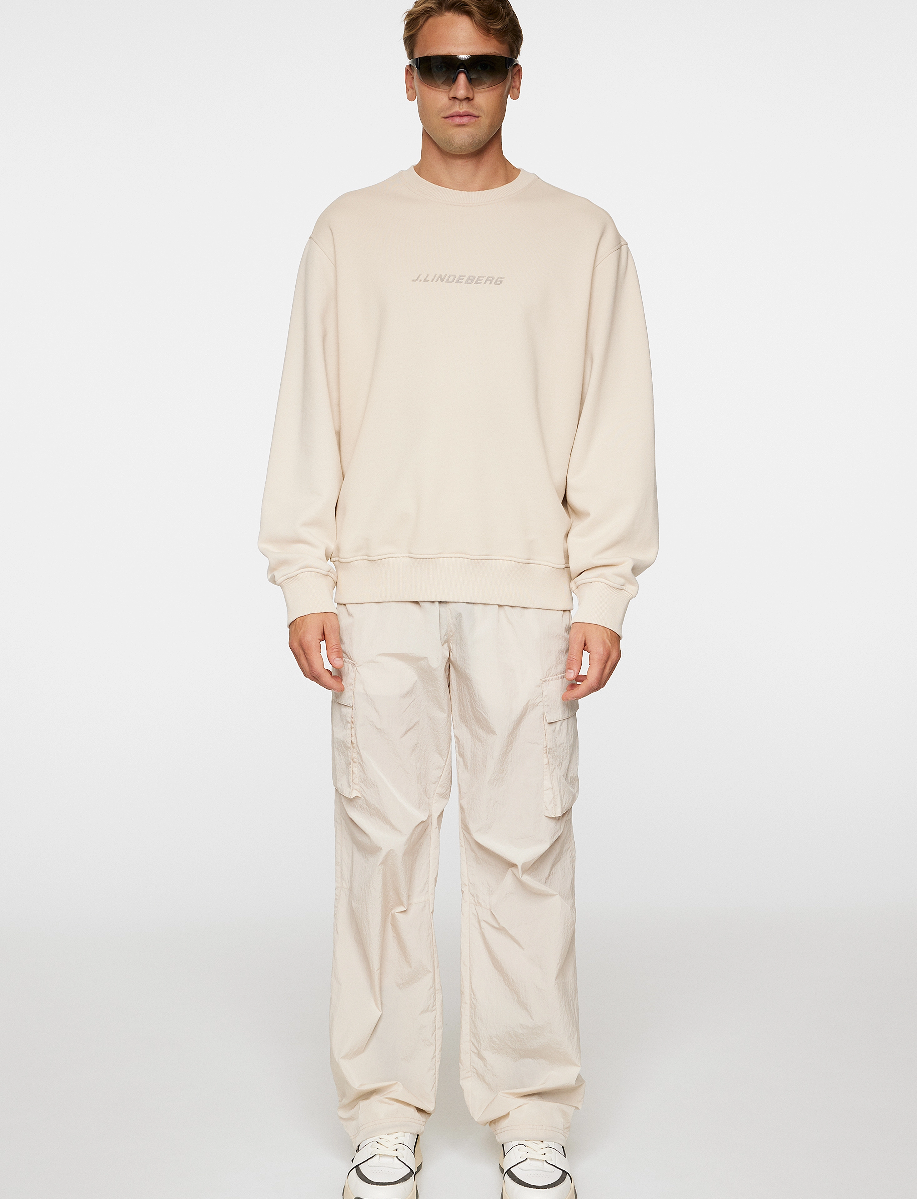 J. Lindeberg - Callan Logo Crew Neck - sweats - moonbeam - 4