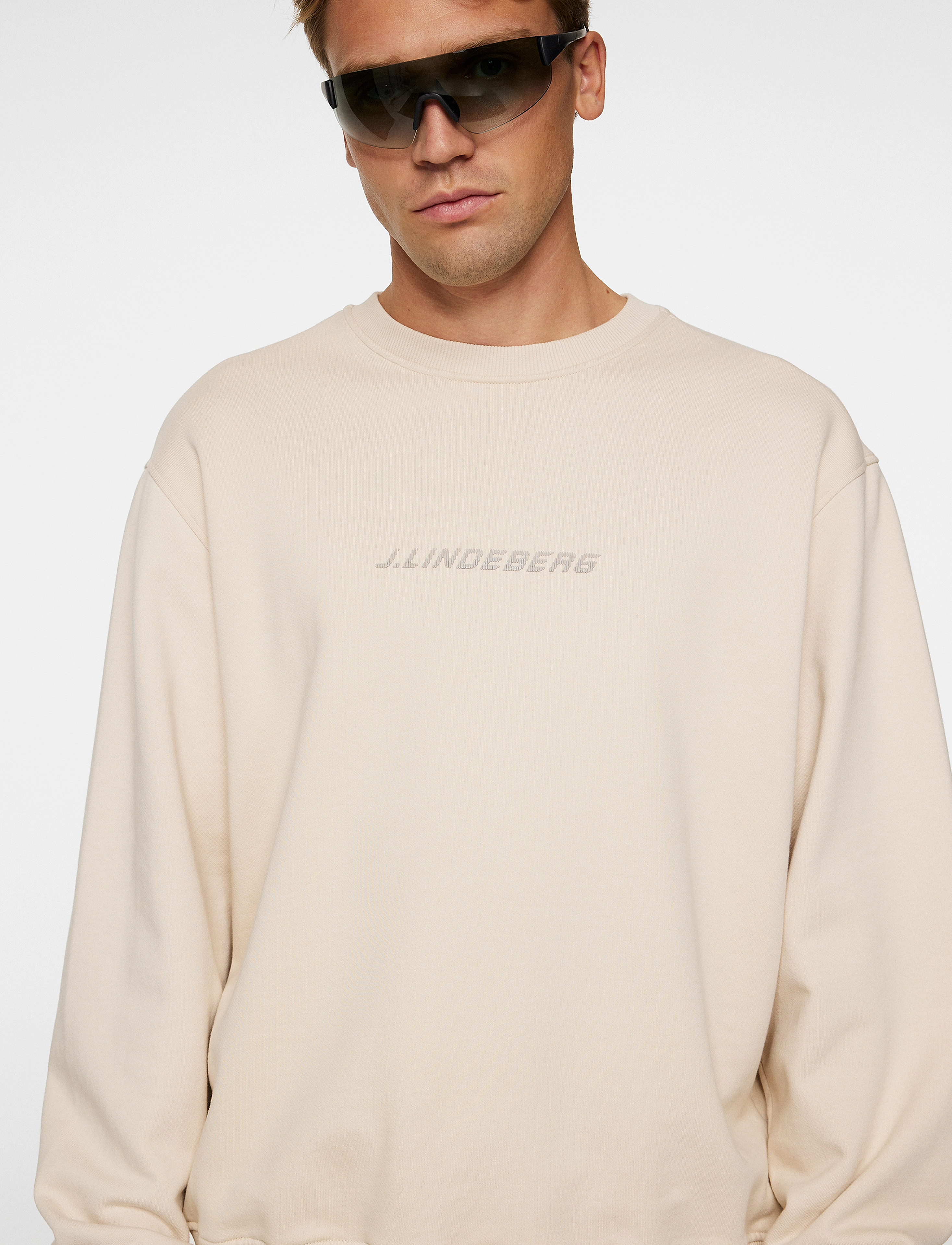 J. Lindeberg - Callan Logo Crew Neck - sweats - moonbeam - 5