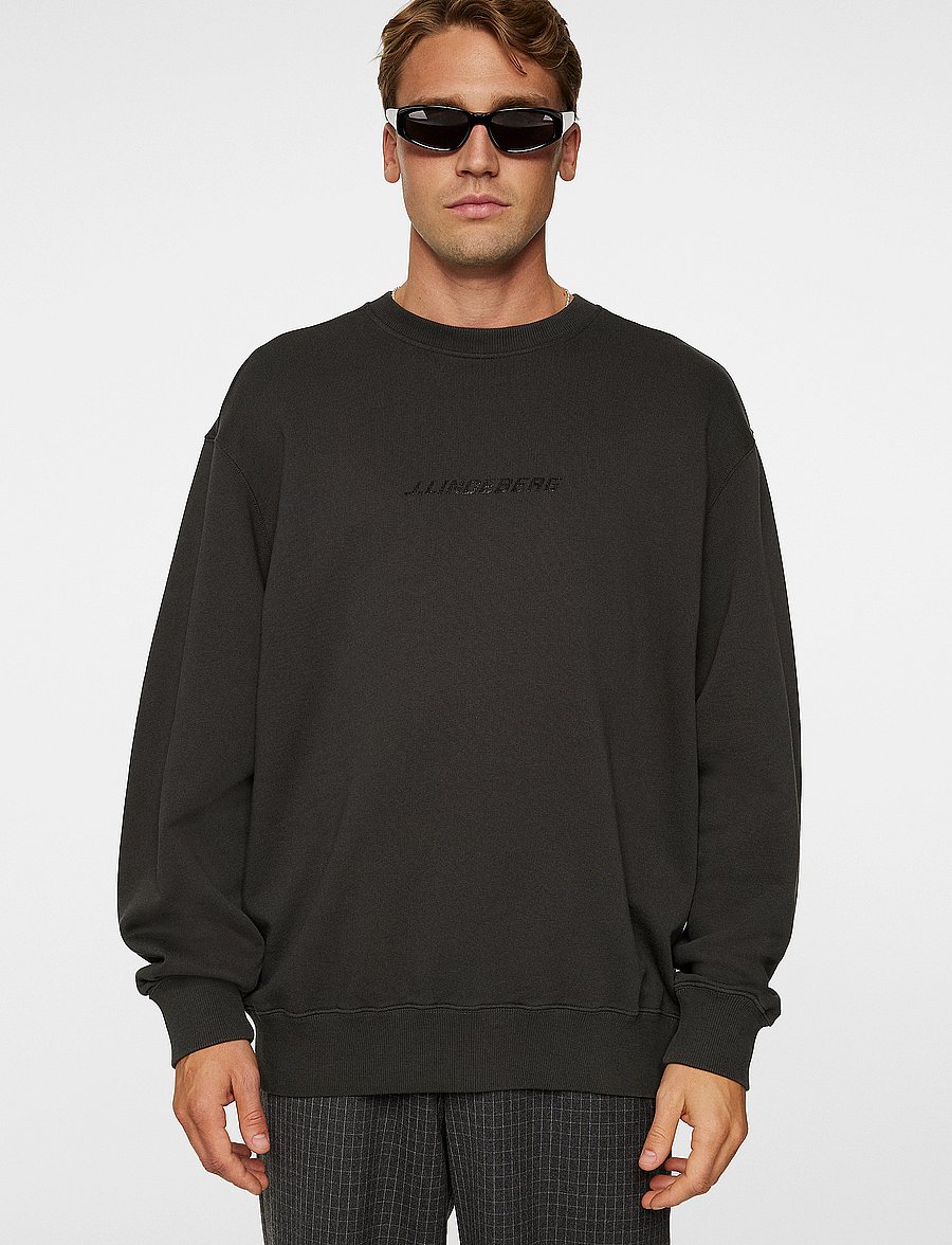 J. Lindeberg - Callan Logo Crew Neck - sweatshirts - washed black - 0