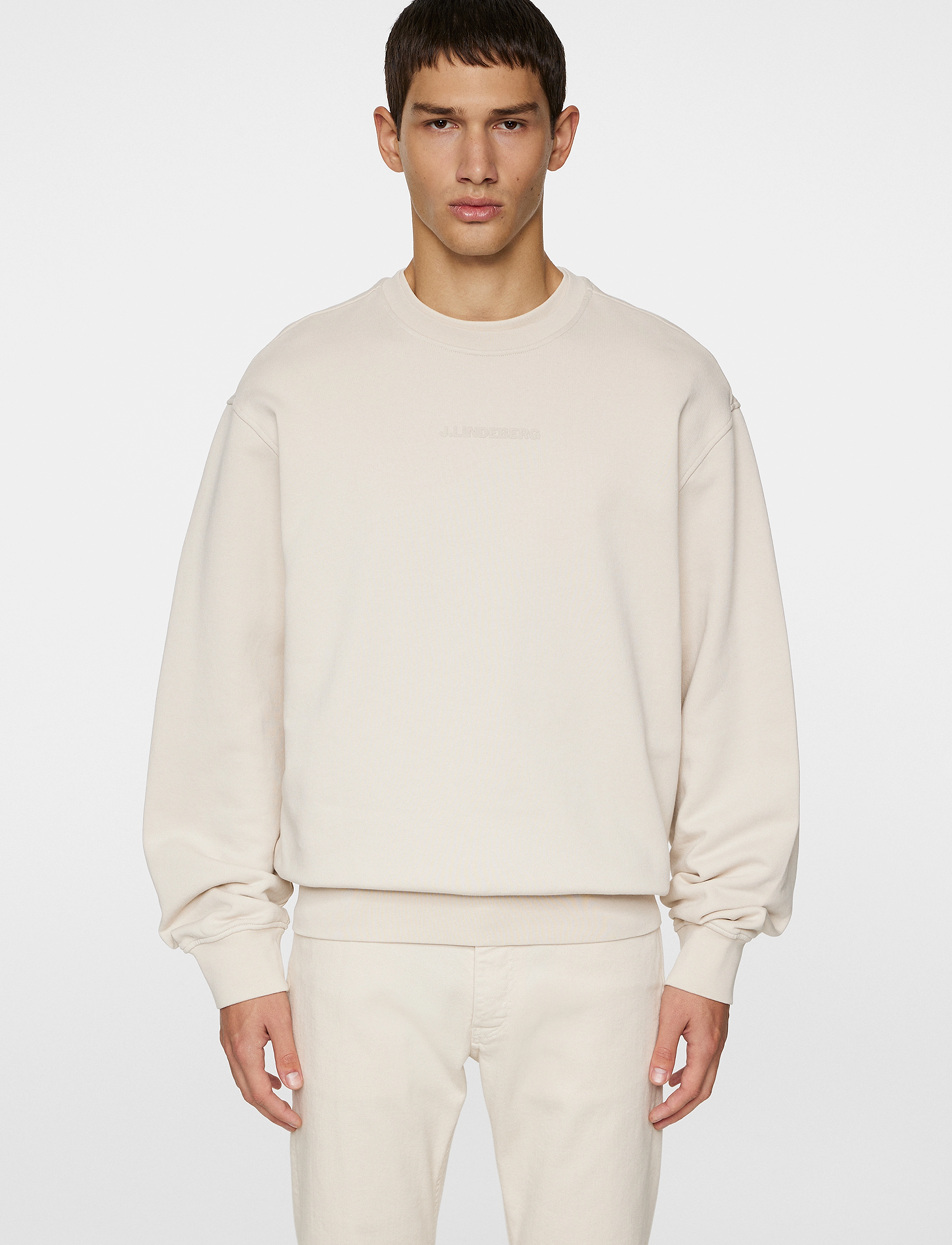 J. Lindeberg Callan Crew Neck - Sweatshirts - MOONBEAM / cream