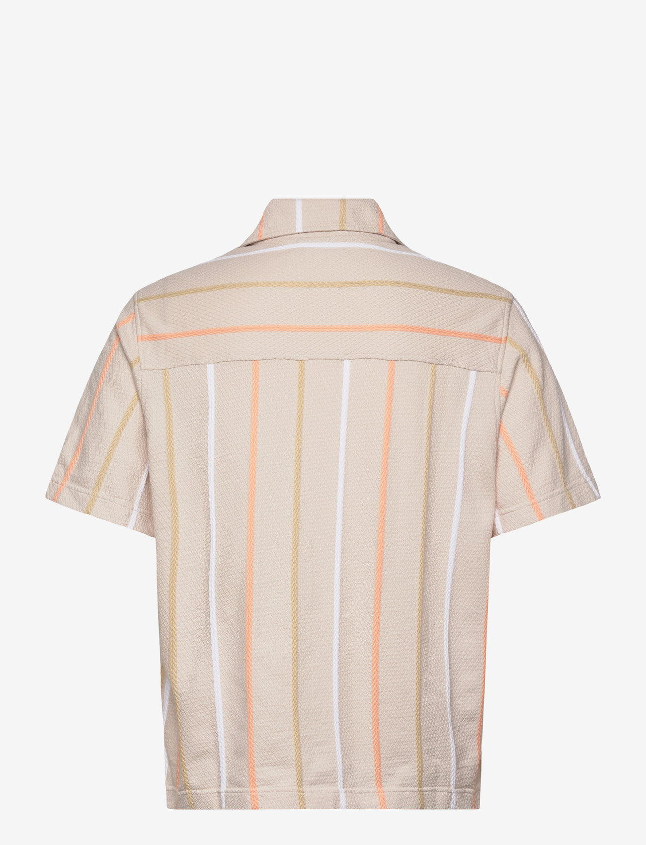 J. Lindeberg - Theron Stripe Resort Shirt - kortärmade skjortor - moonbeam - 2